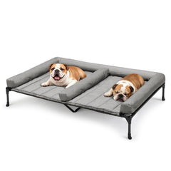 Cama doble elevada de Veehoo para dos perros medianos, descanso cómodo