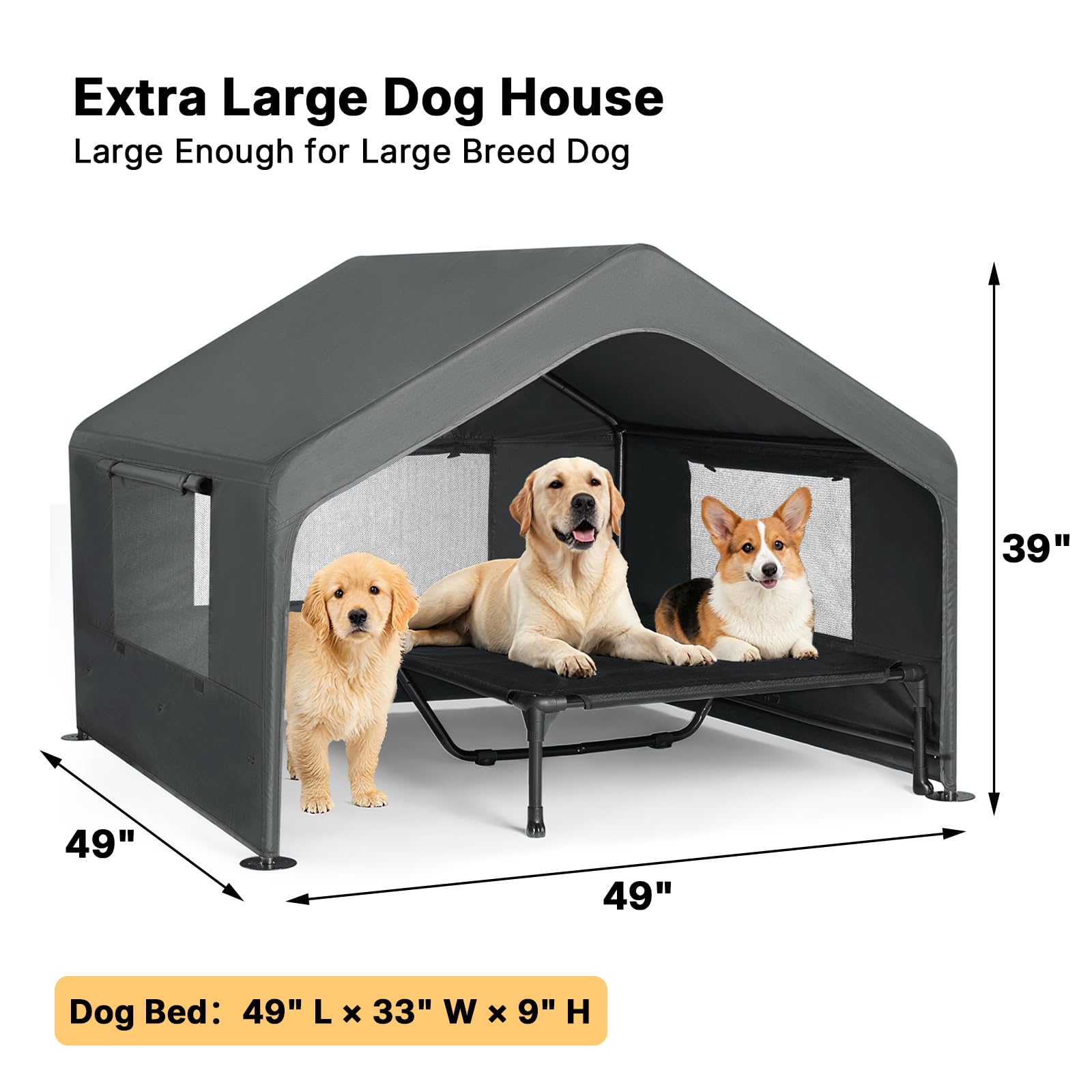 Veehoo-casa-perro-exterior-tamano-XL ideal para varios perros grandes.