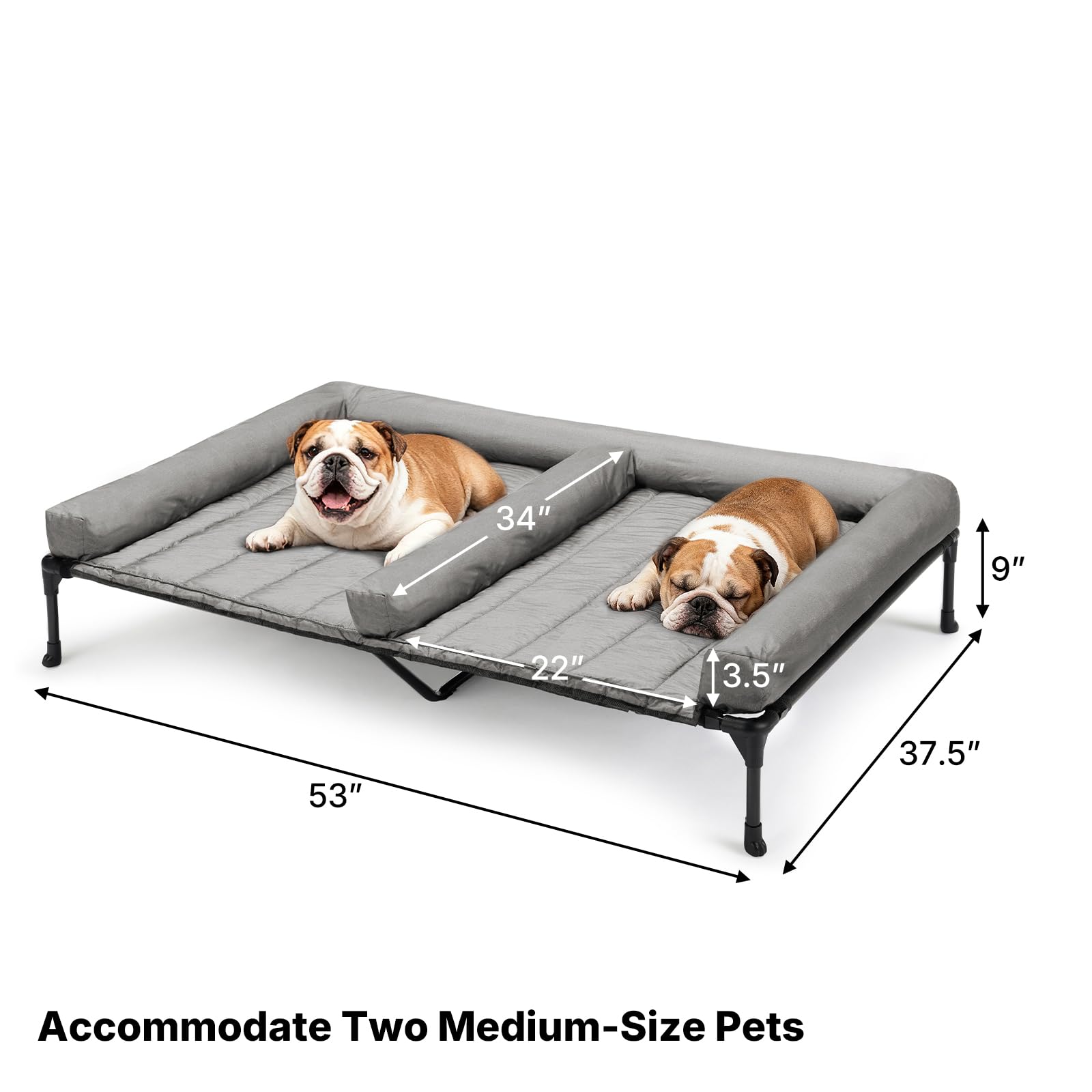 Dimensiones de la cama doble de Veehoo para dos perros medianos