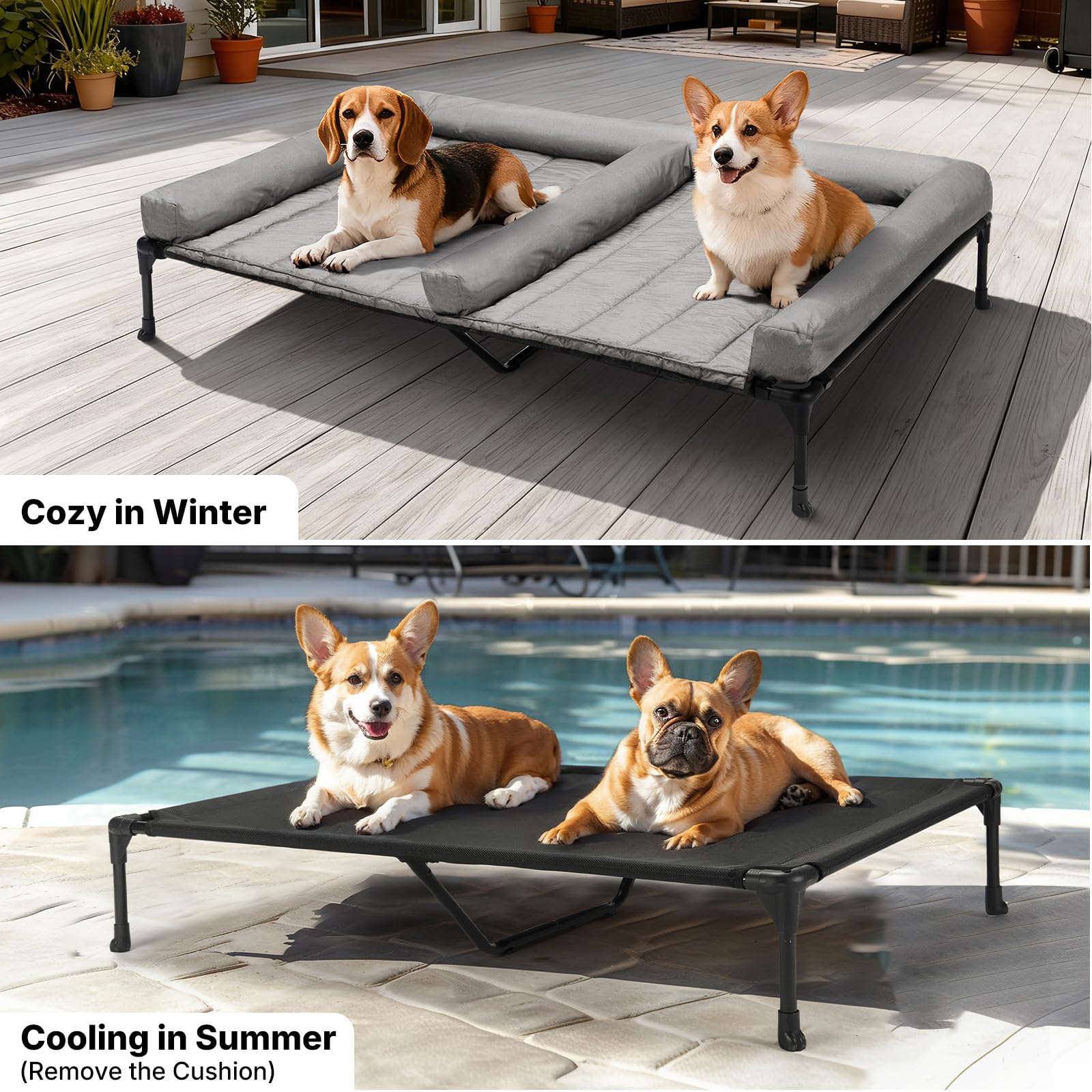 Diseño de limpieza rápida de la cama de perros Veehoo, mantenimiento sencillo