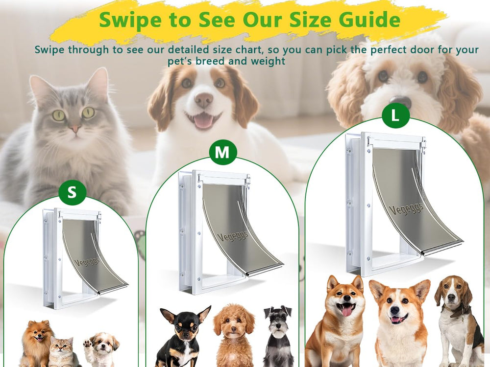 Vegeggs puerta para perros: bordes suaves y confort para el uso diario.