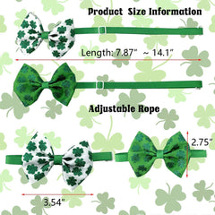 Vehomy collar con trébol verde, ajustable para perros o gatos.