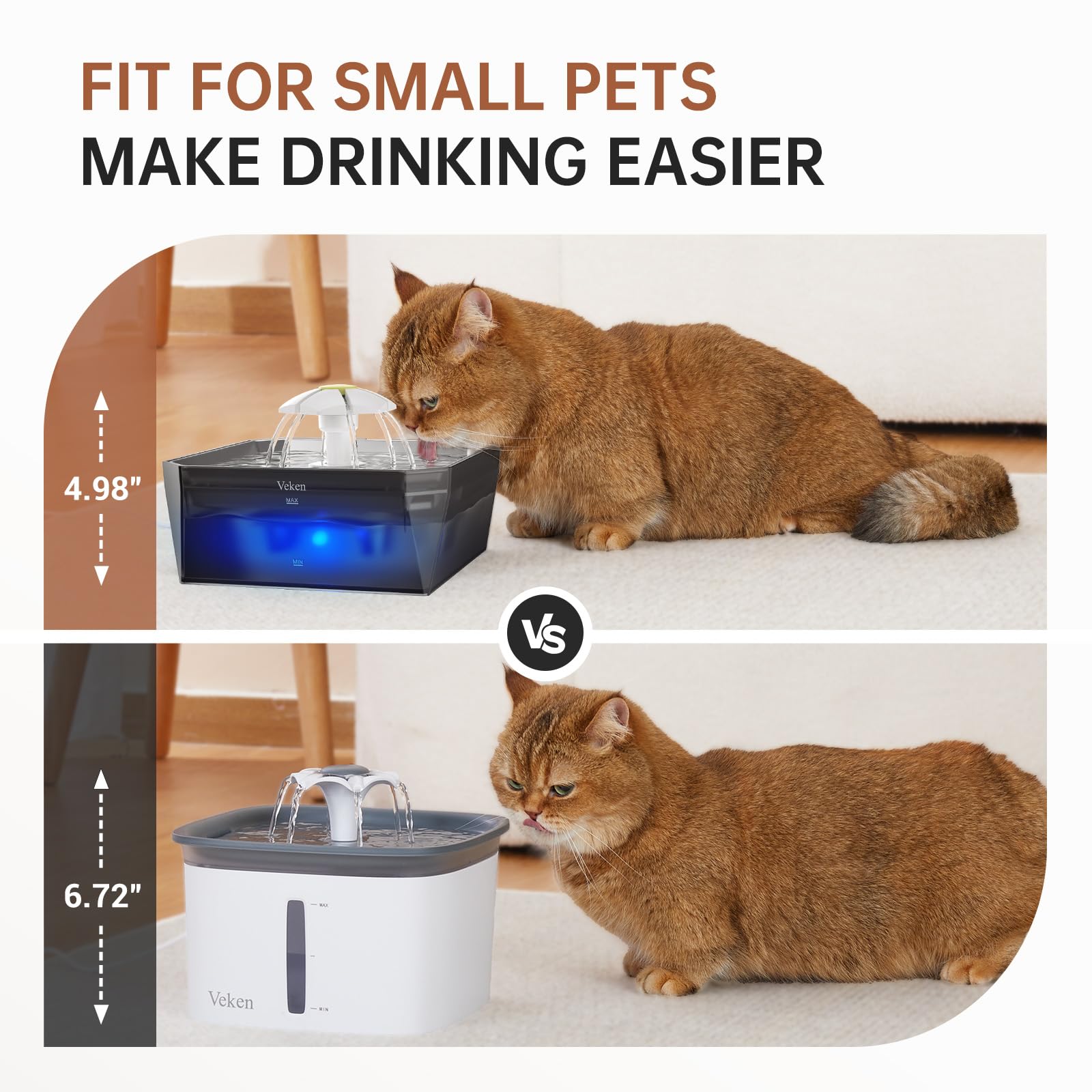 Veken 50oz garantiza agua constante para la mascota.