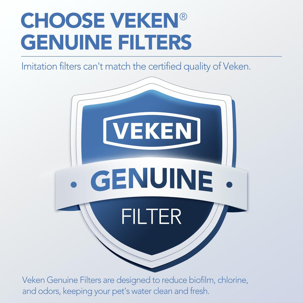 Filtros Veken para fuente de gatos 84oz, sabor y frescura mejorados
