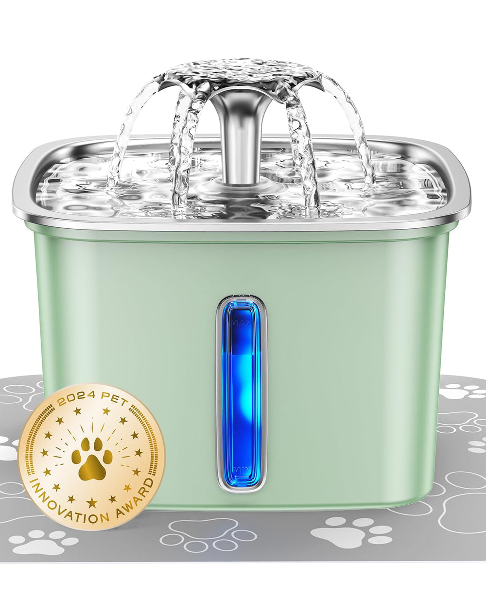 Fuente Veken para gatos en acero inoxidable, higiene y durabilidad para uso diario.
