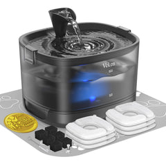 Fuente Veken para gatos con tanque desmontable y seguridad eléctrica.