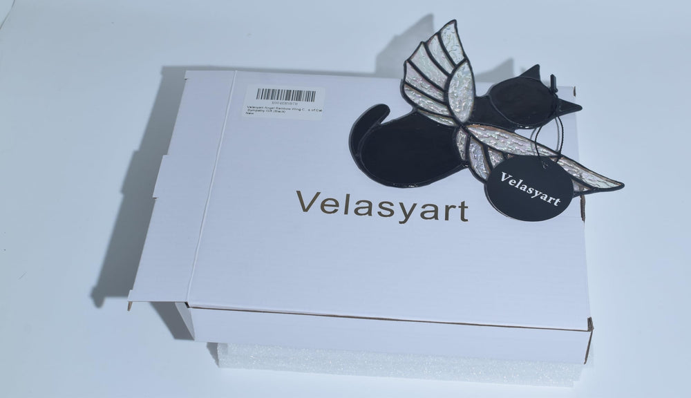 Velasyart detalle artesanal en vidrio real, recuerdo duradero para amantes de gatos.