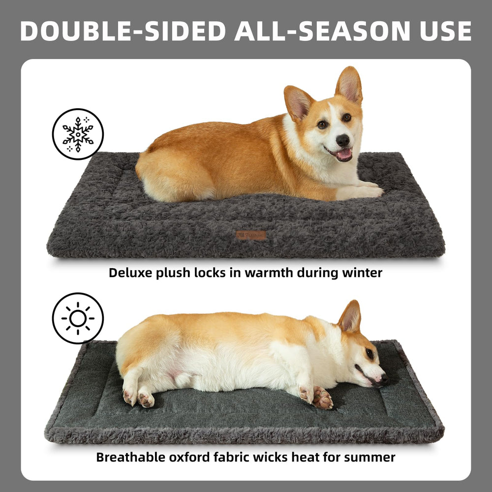 VERABE Cama para Perro 47x29 espuma de alta densidad con bordes reforzados.