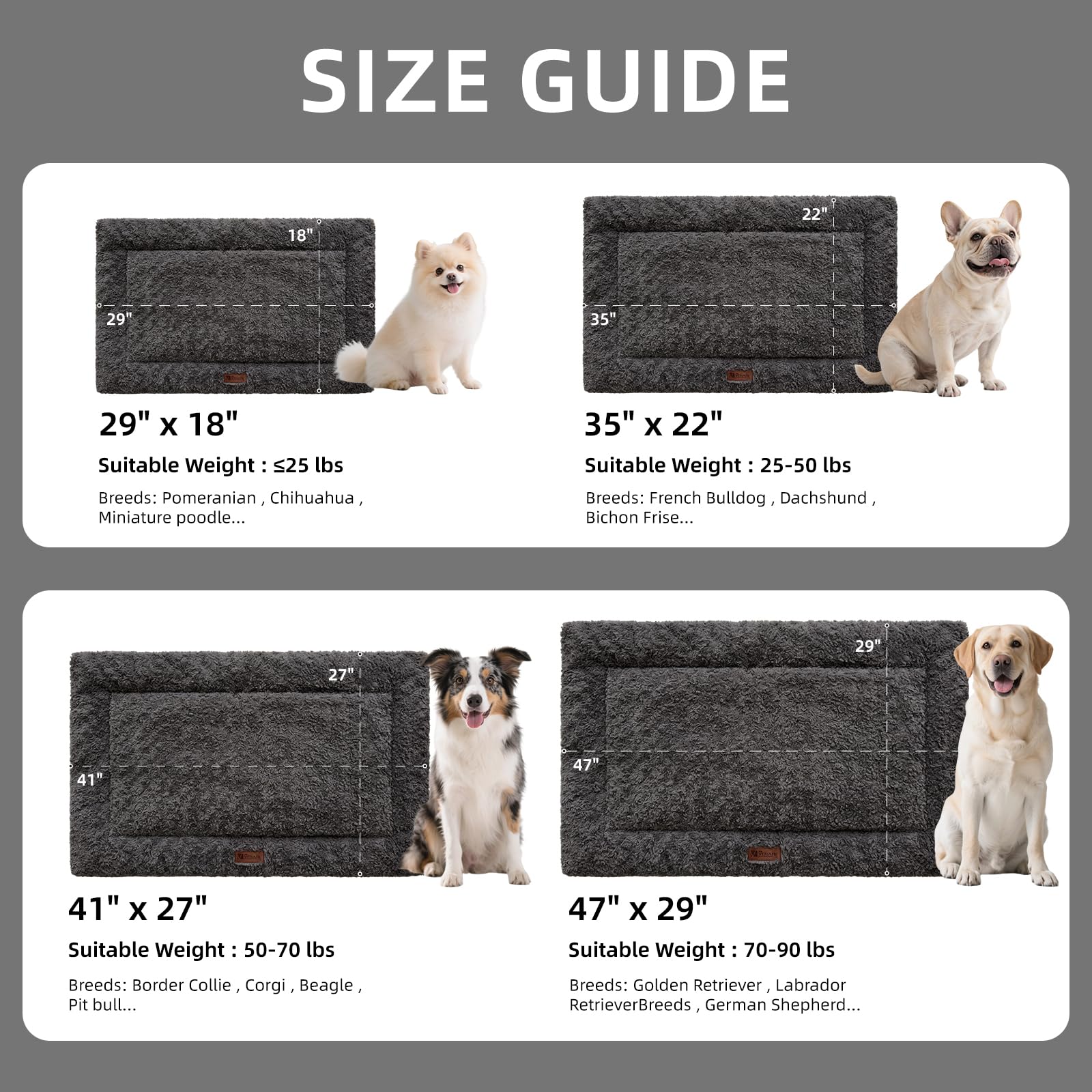 VERABE Cama para Perro 47x29 con tejido Oxford transpirable para el verano.