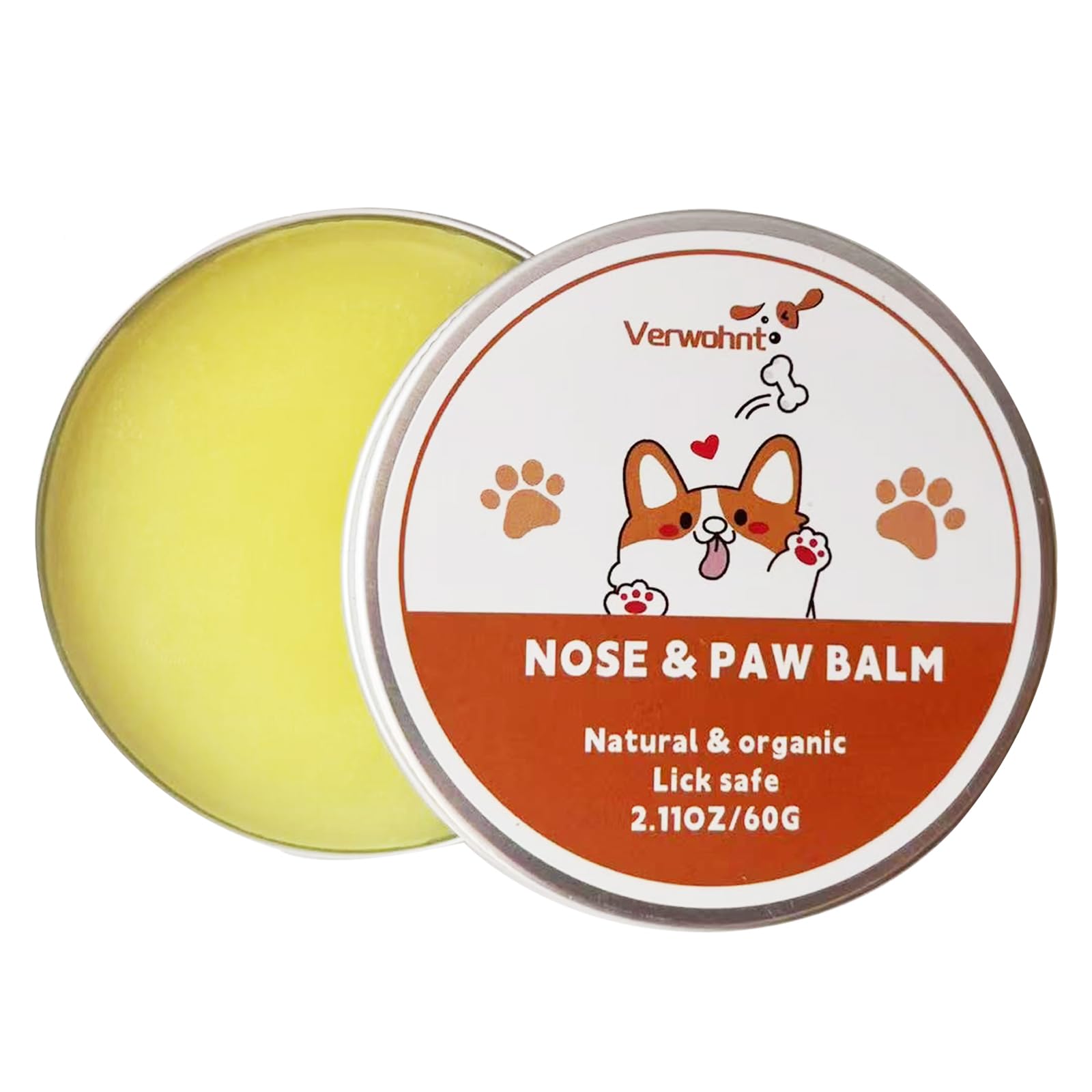 Verwohnt Bálsamo para Patas de Perros, envase de 2 onzas, protege y suaviza las almohadillas.
