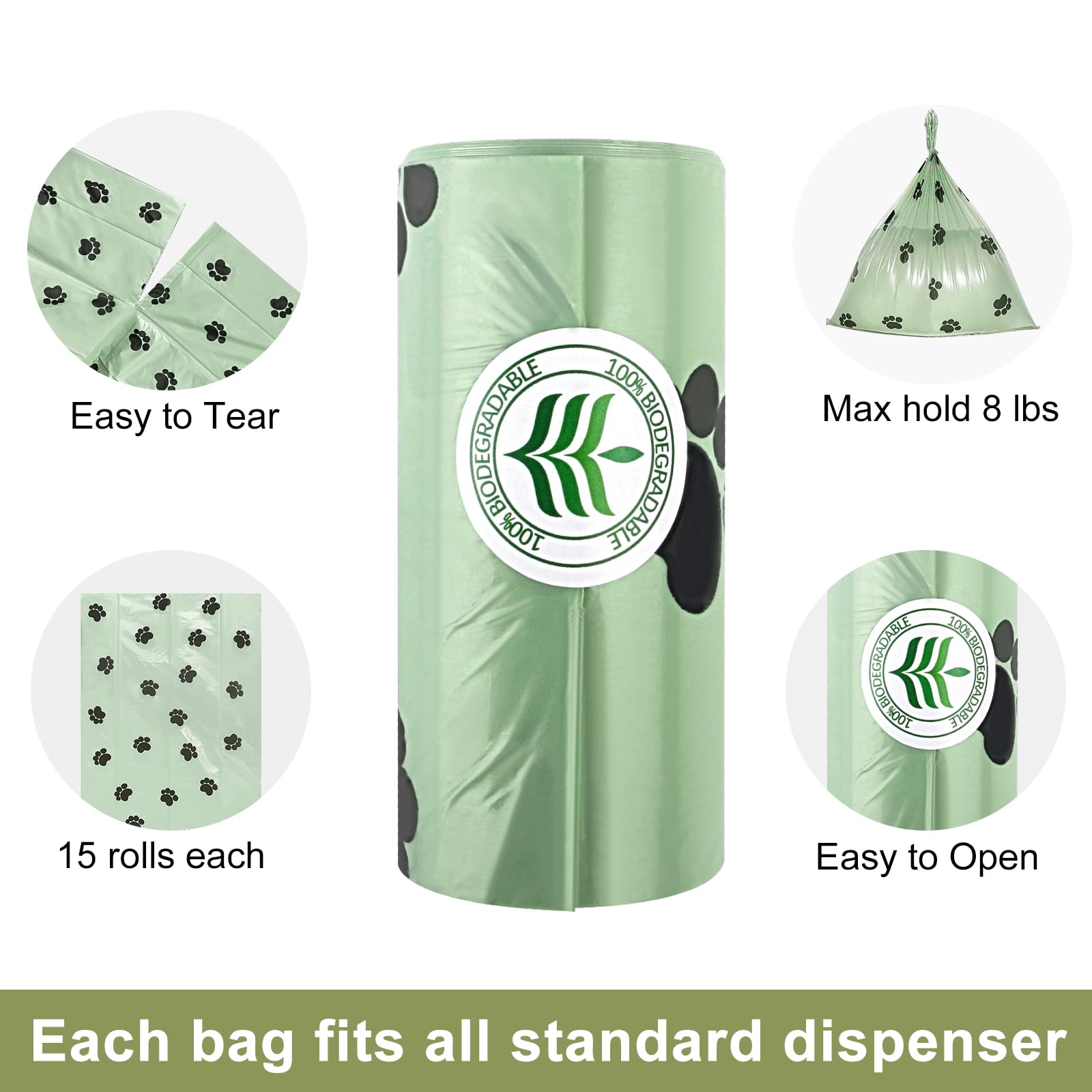 Verwohnt bolsas biodegradables para heces de perro, respetuosas con el medio ambiente.
