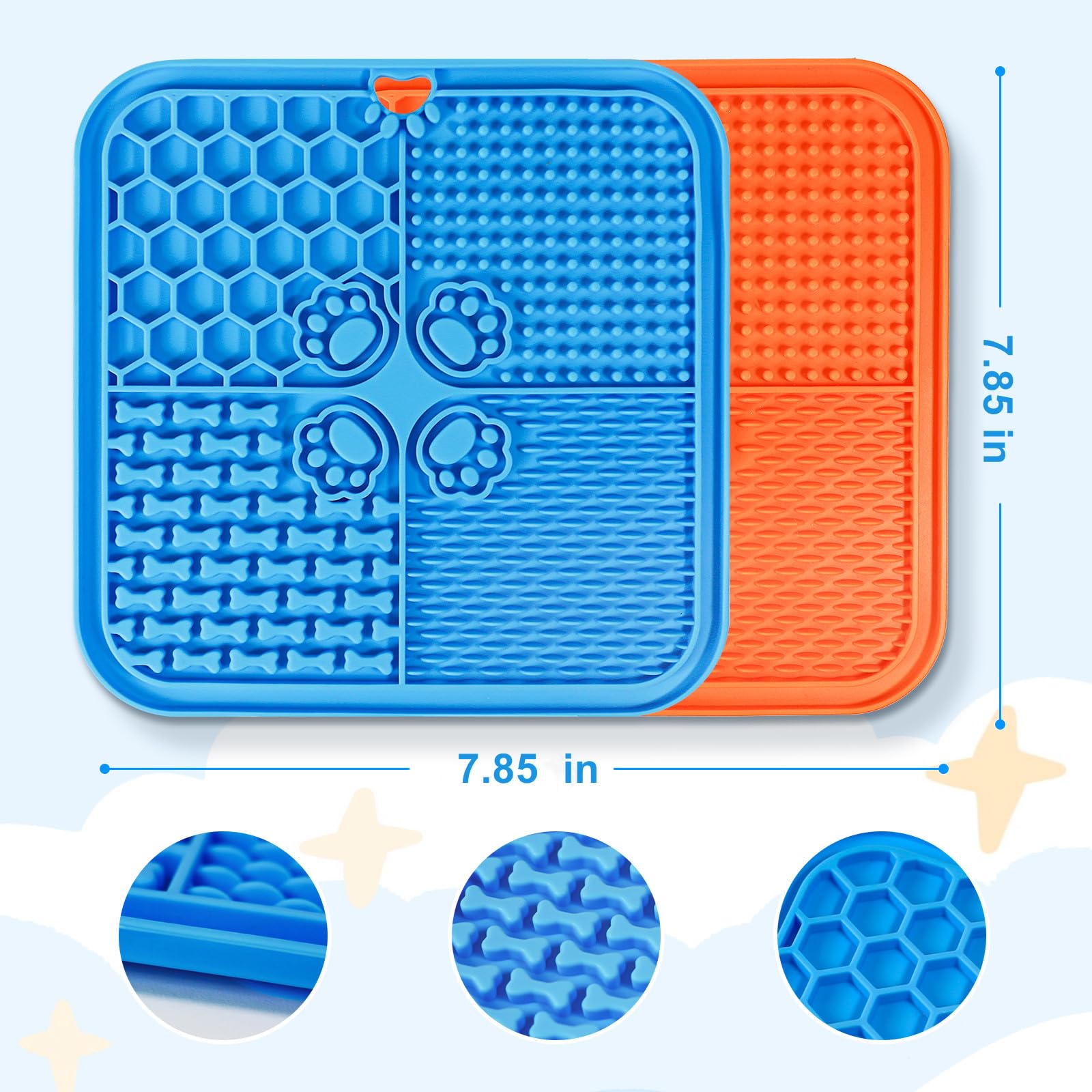Verwohnt tapete de lamido en azul y naranja, dos colores para mantener a tu mascota interesada.
