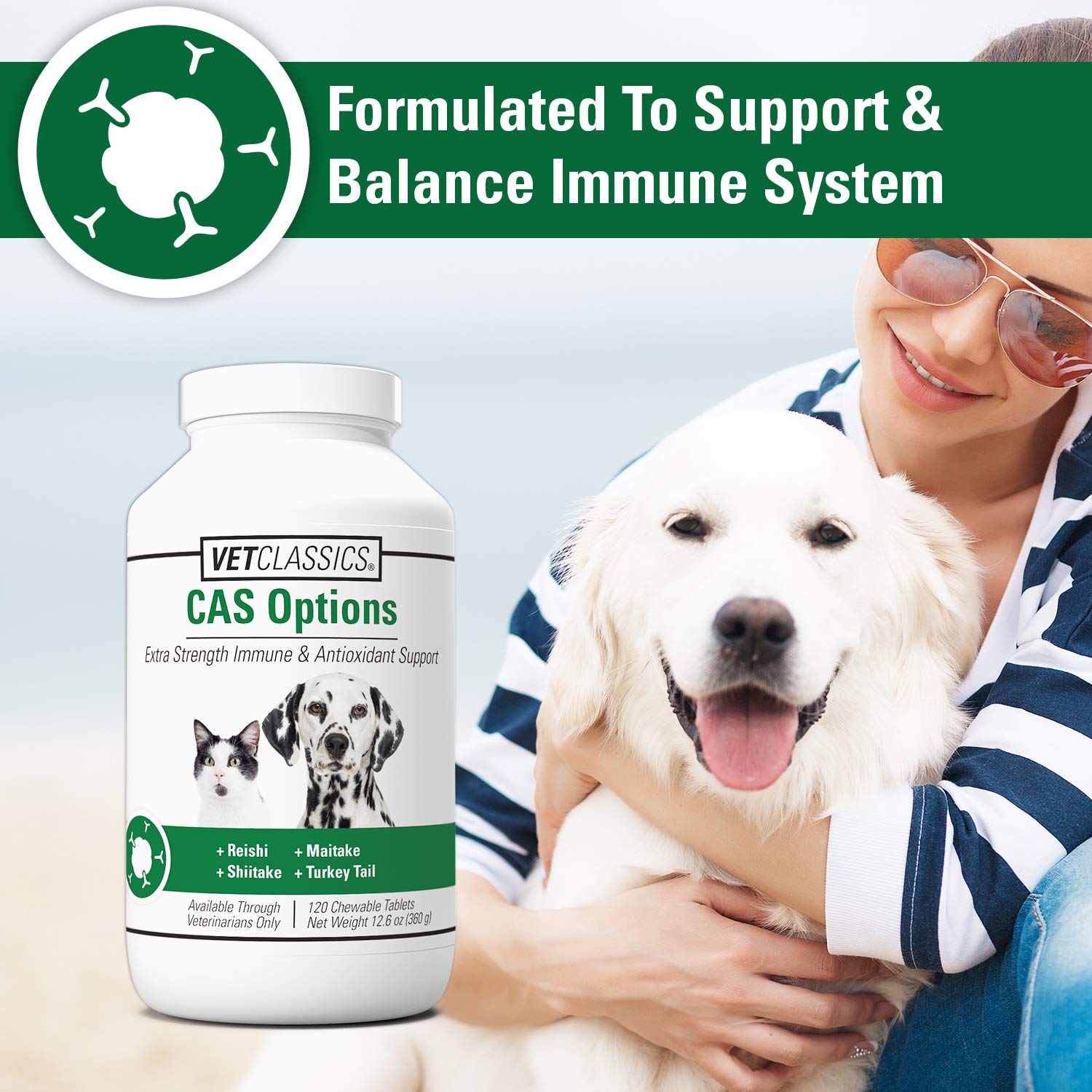 Vet Classics CAS Options, fórmula veterinaria para perros y gatos con antioxidantes.