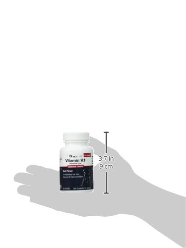 Vet One Vitamina K1 tableta masticable sabor carne, uso tras inyección y cuidado veterinario.