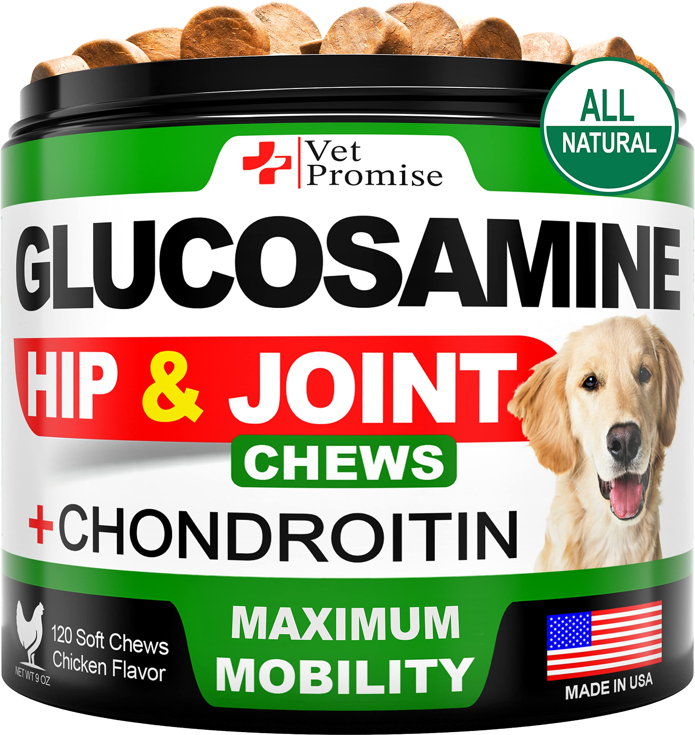 Vet Promise Glucosamina para perros en movimiento, mejora la movilidad diaria.
