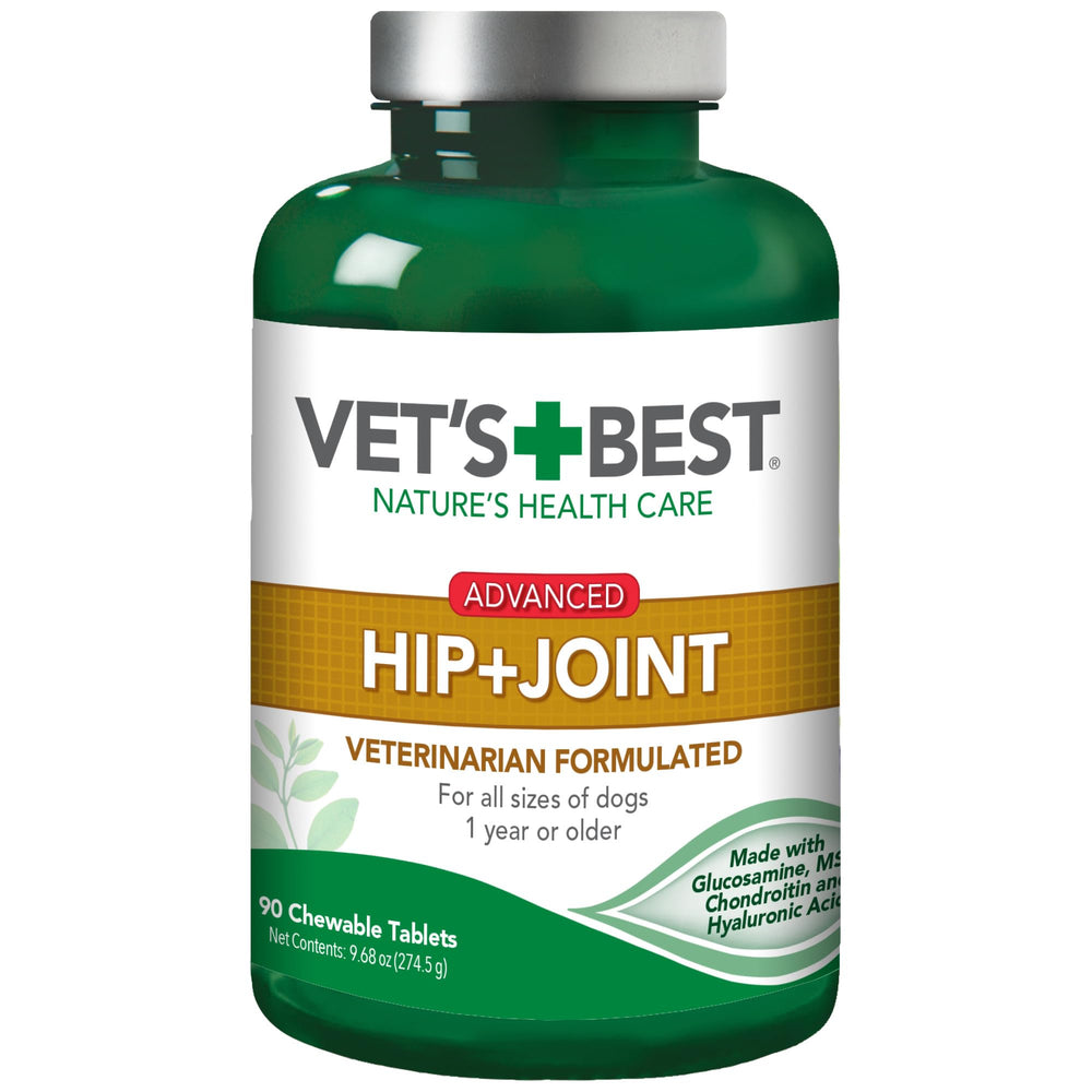Vet's Best Advanced Hip & Joint, botella frontal, movilidad articular