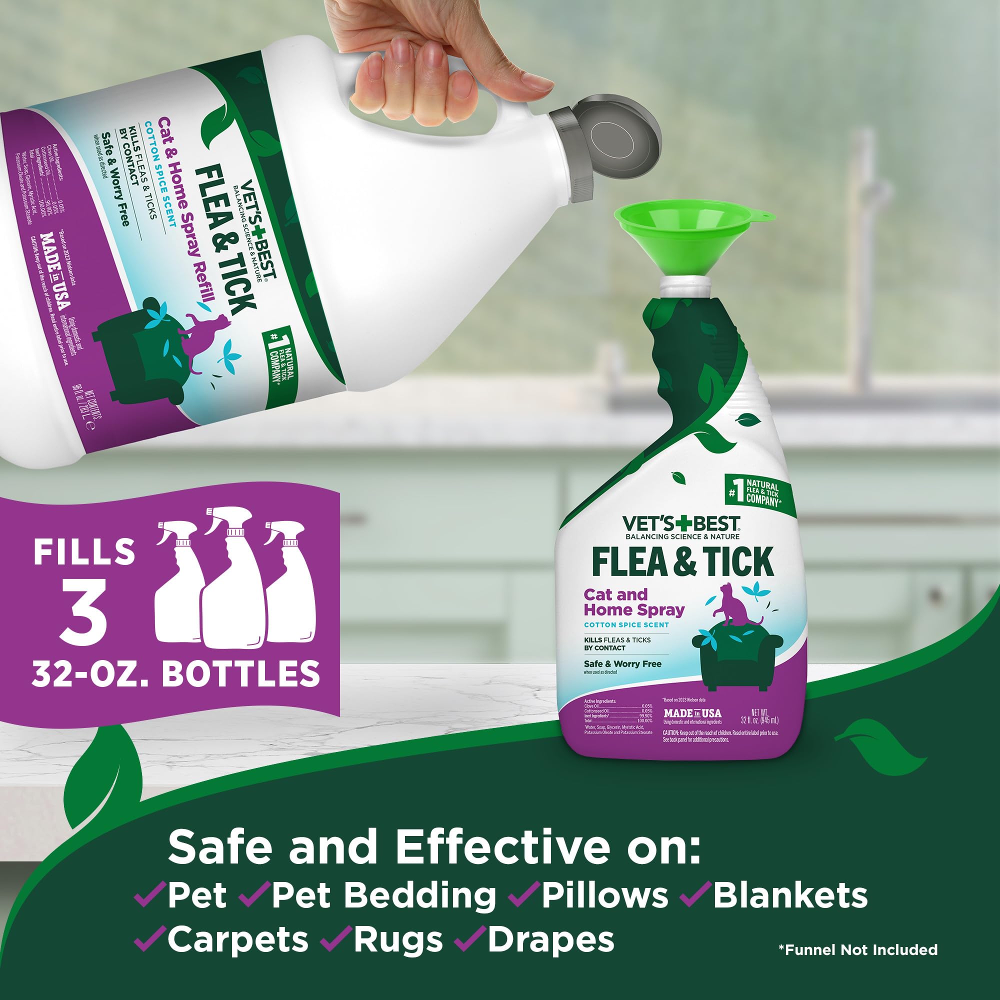 Vet’s Best, fabricado en EE. UU. con ingredientes vegetales.