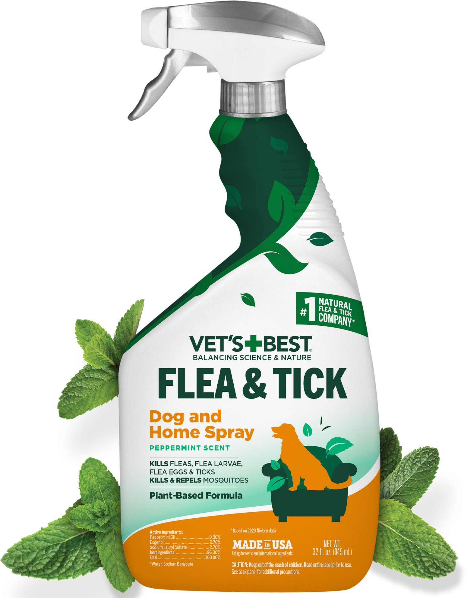Vet's Best: botella-vertido de spray para interior seguro alrededor de mascotas.