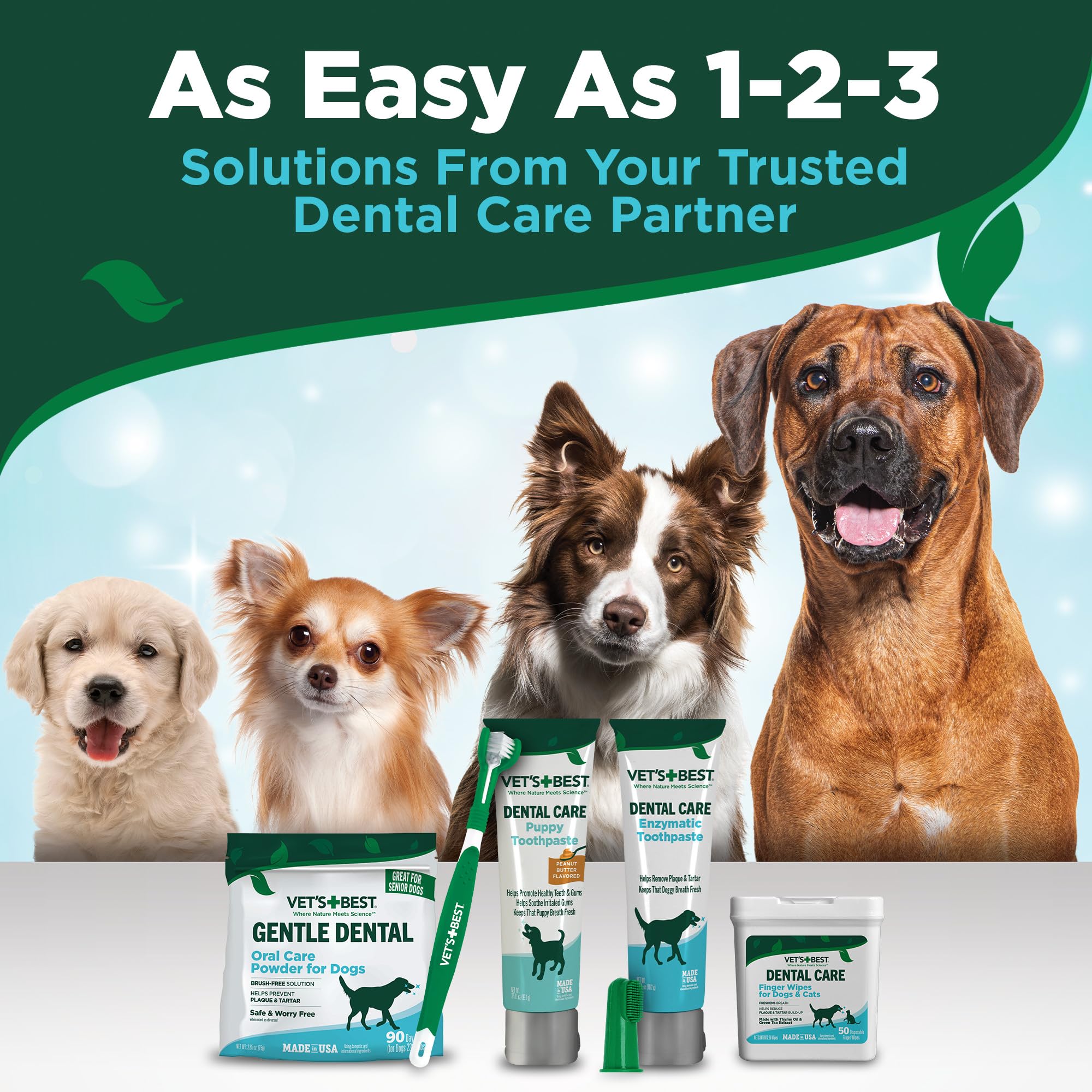 Envase práctico Vet's Best para manejo y dosificación