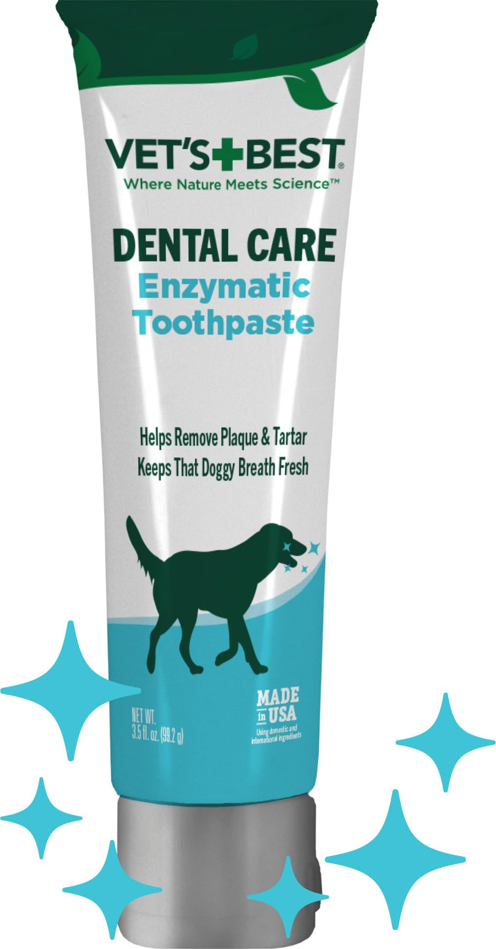 Pasta dental enzimática Vet's Best en tubo para limpieza diaria