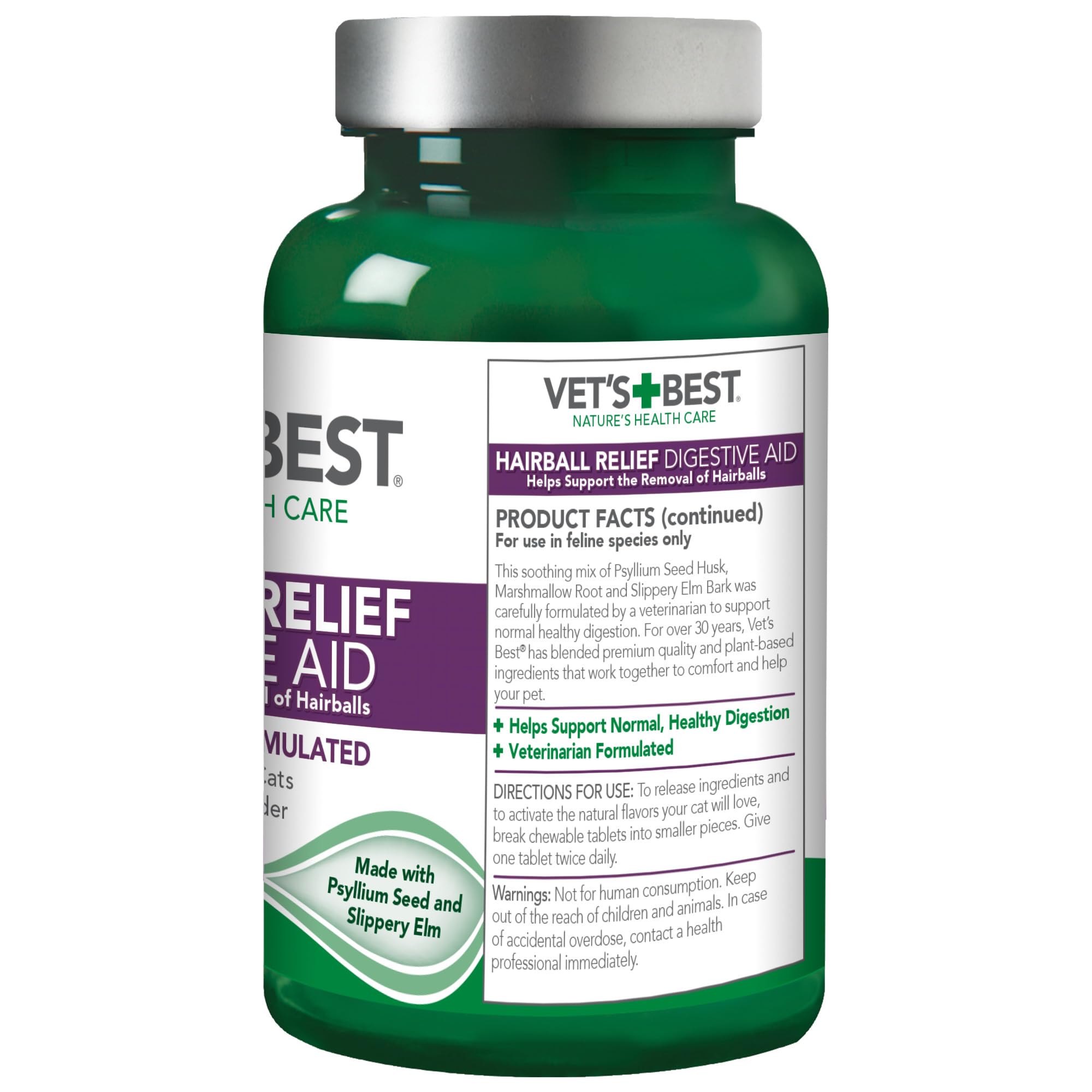 Vet's Best tabletas masticables sabor pollo para gatos de interior.