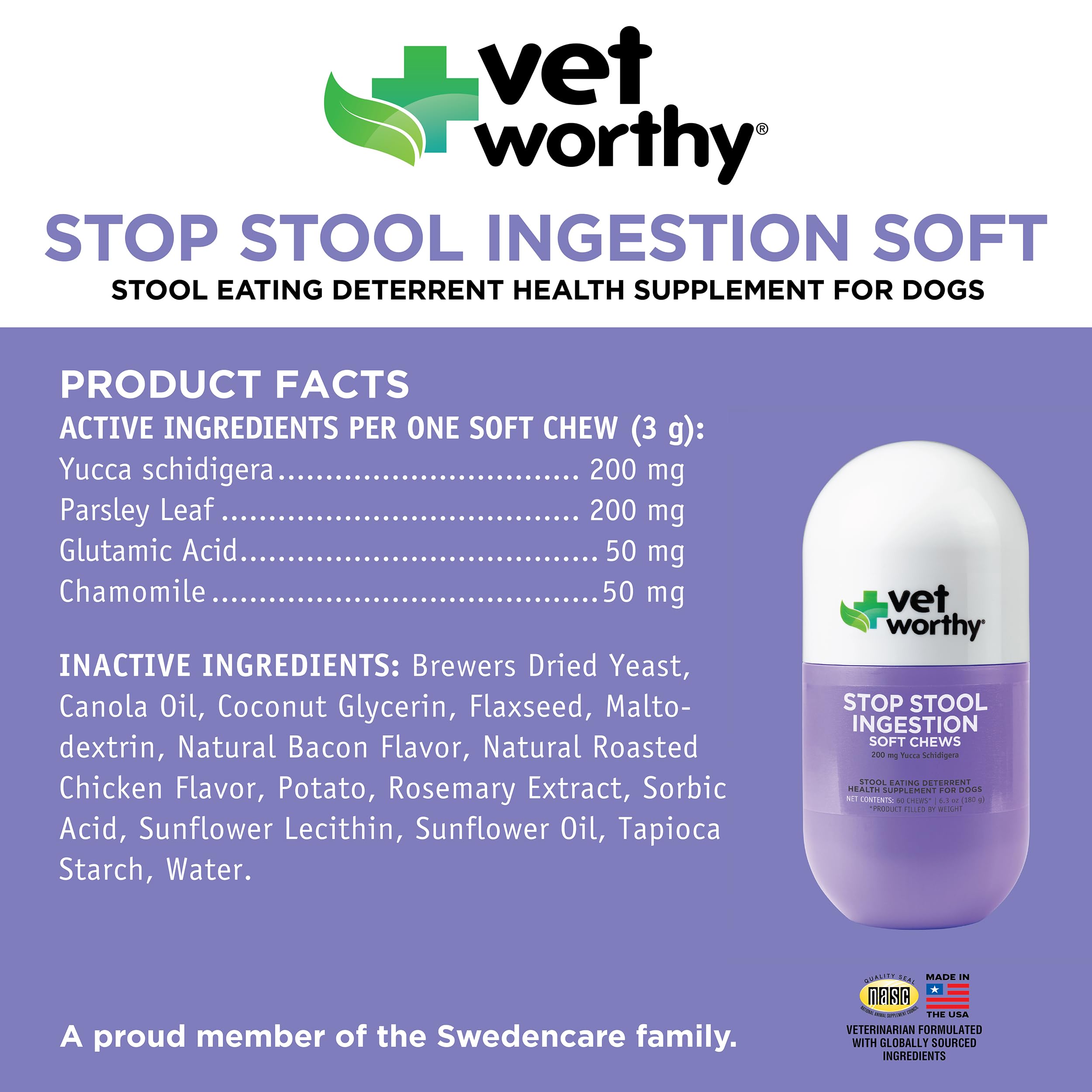 Vet Worthy Deterrente Coprofagia: ingredientes clave visibles para el bienestar del perro