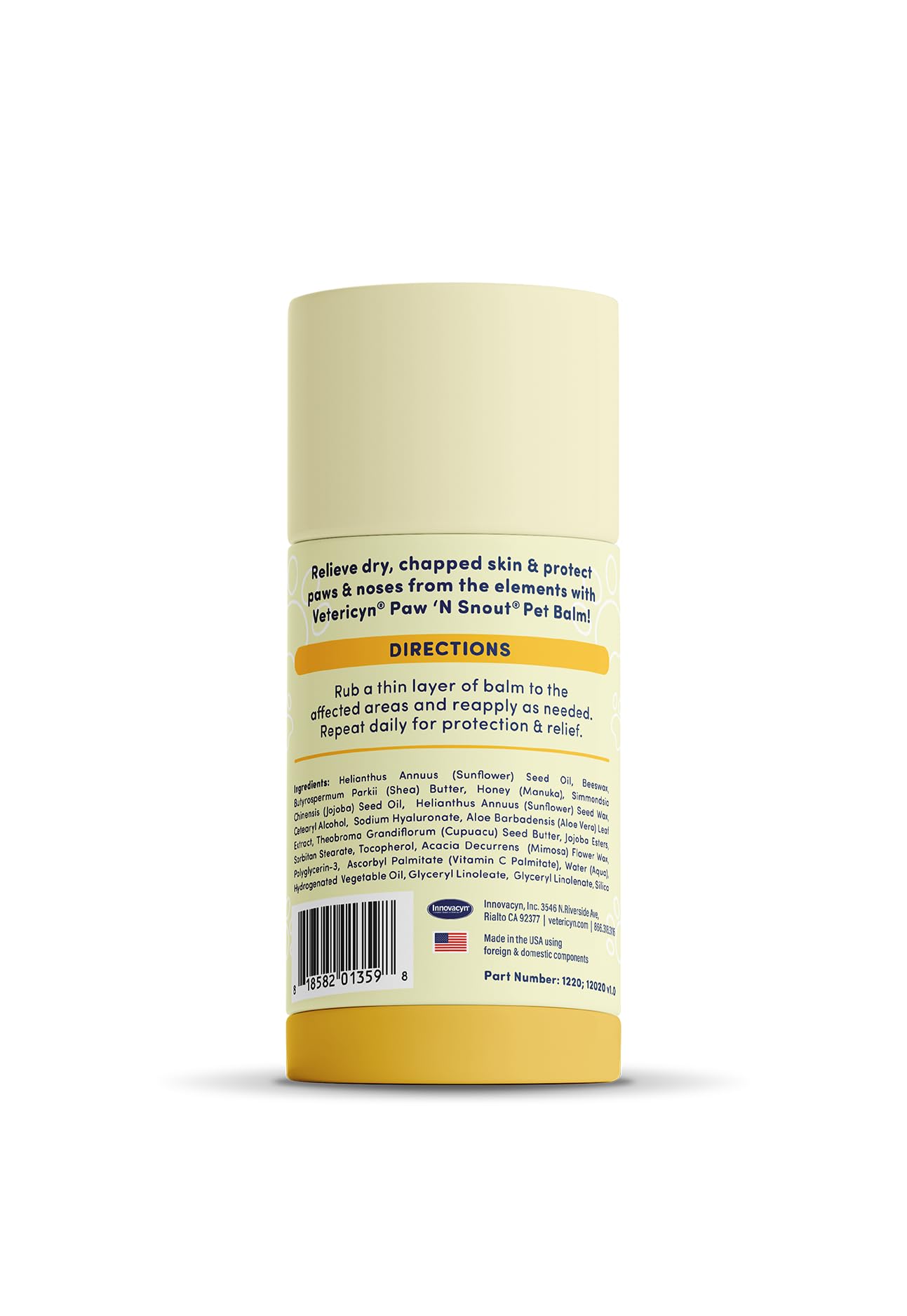Vetericyn Paw 'N Snout Balm, protección para nariz y codos de perros.