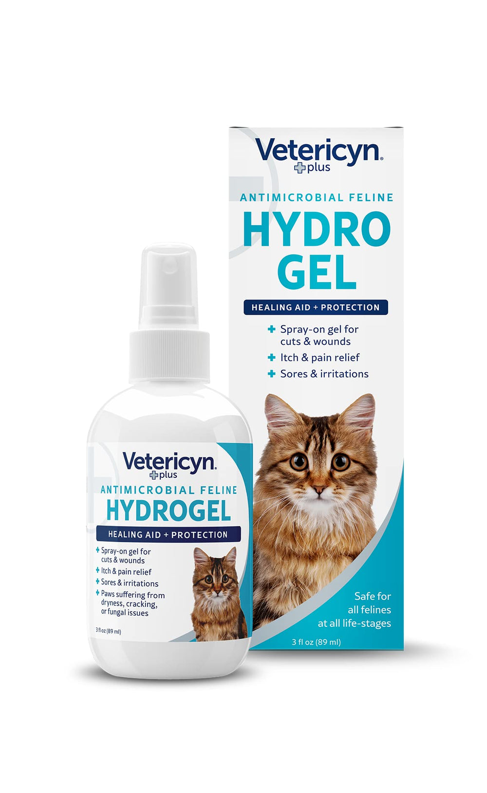 Vetericyn Plus hidrogel para heridas de gato con aplicador para uso suave