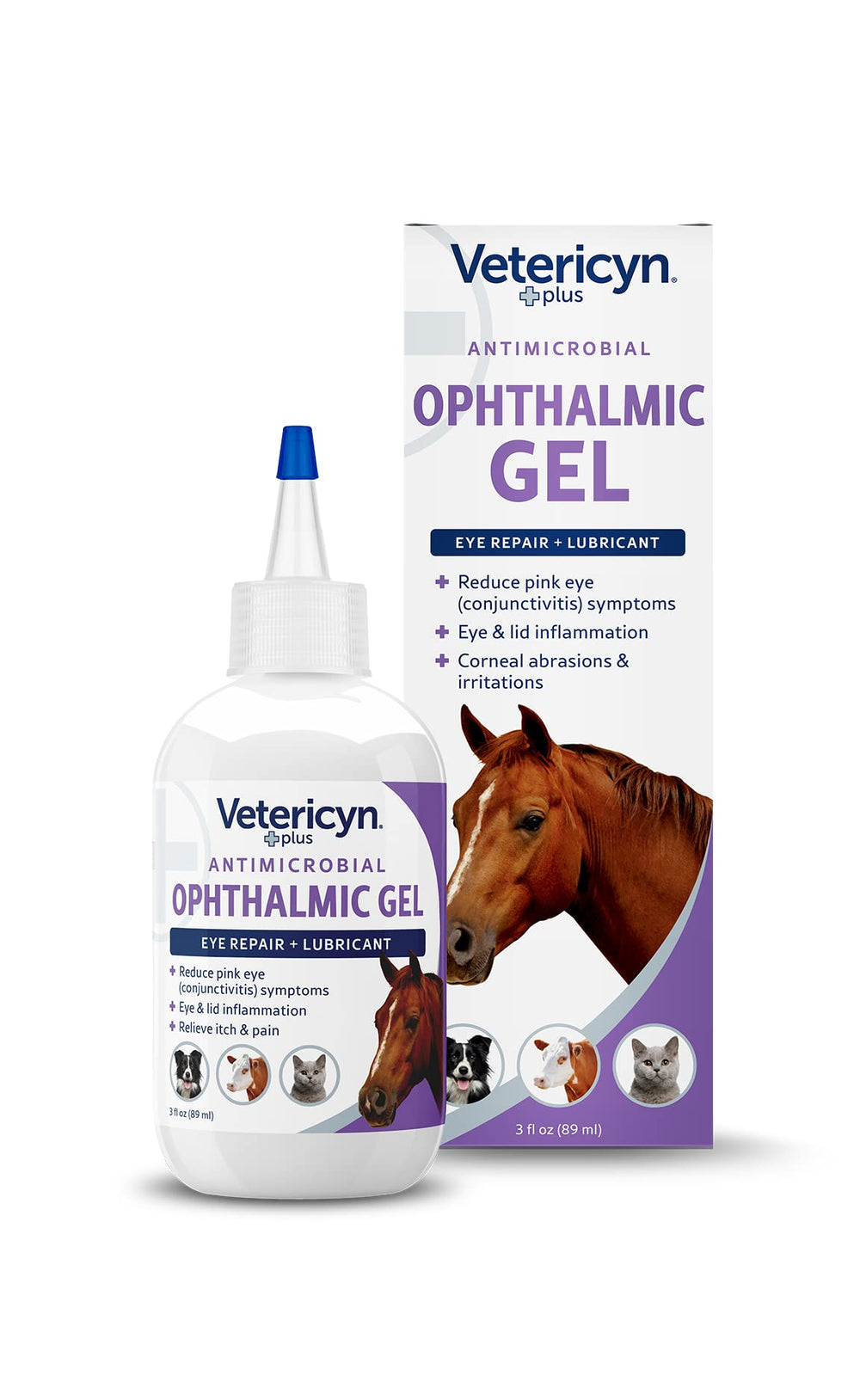 Vetericyn Plus gel oftalmico para caballos, alivio suave de irritaciones oculares