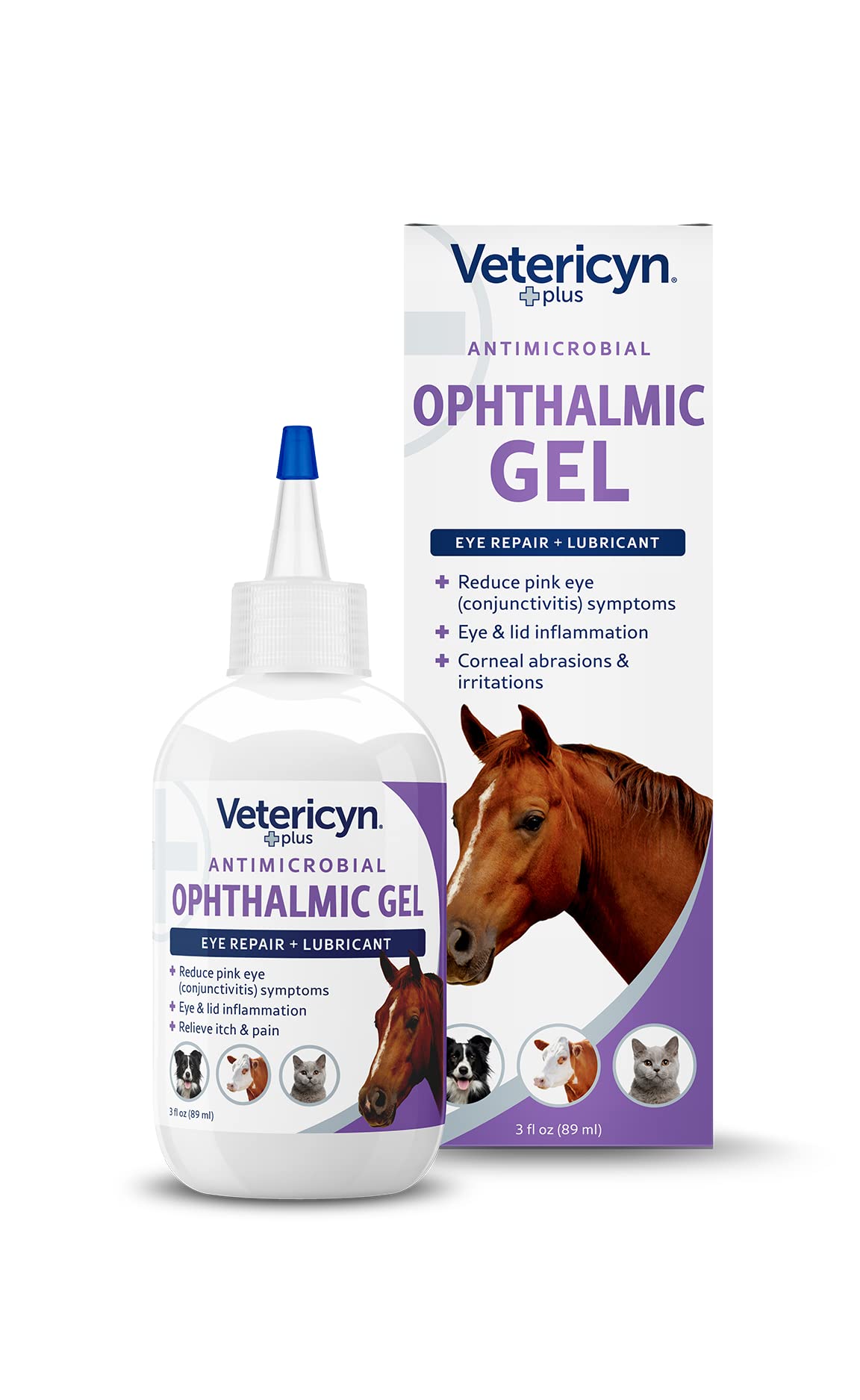Vetericyn Plus gel oftalmico para caballos, alivio suave de irritaciones oculares