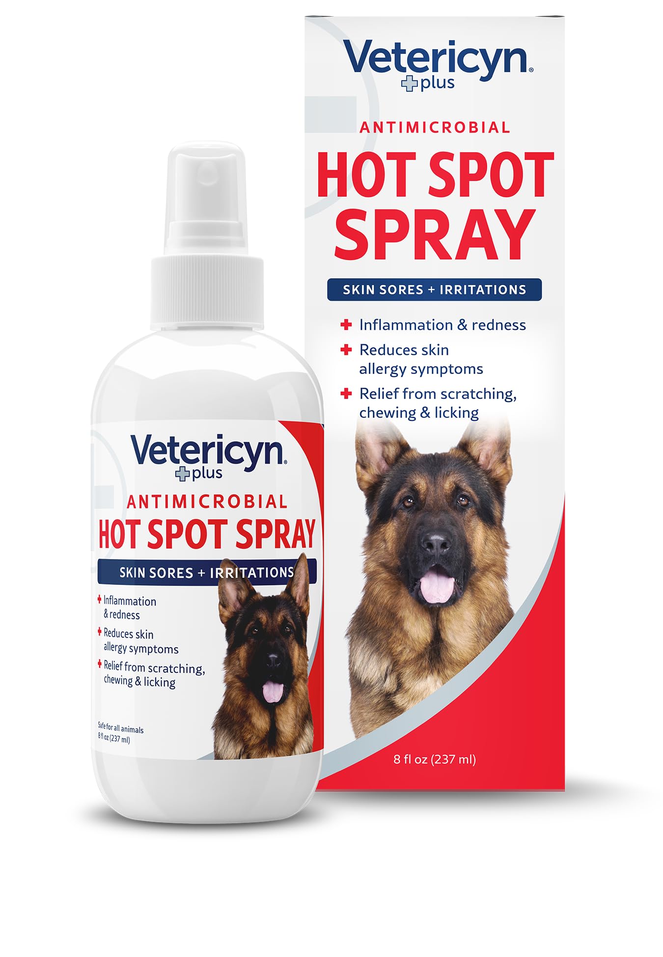 Rociador Vetericyn para zonas inflamadas, aplicación suave en piel.
