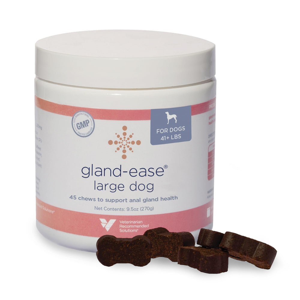 Gland-Ease en empaque para perro grande, facilita la rutina diaria