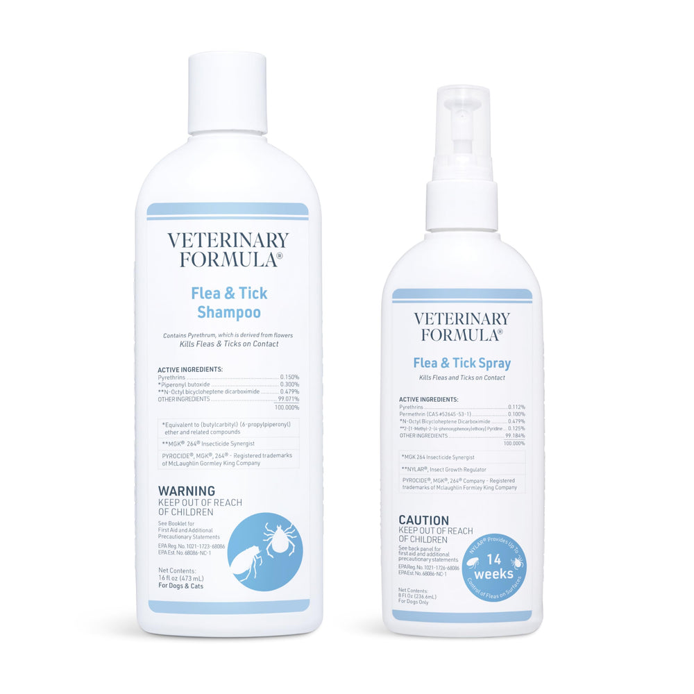Veterinary Formula champú para pulgas y garrapatas en perros de 8 oz, limpieza y alivio.