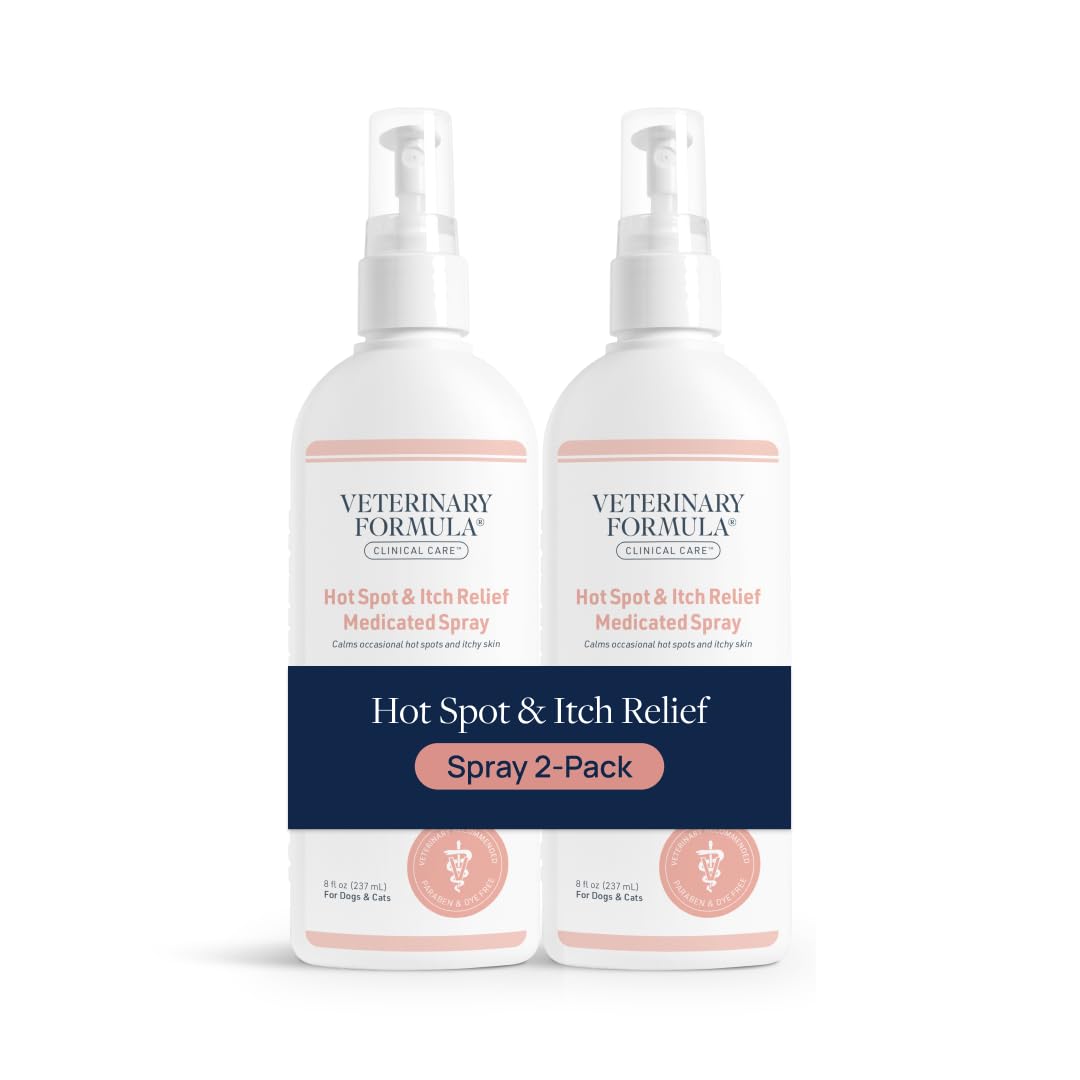 Spray Veterinary Formula Clinical Care para zonas afectadas, alivia irritación en perros y gatos.