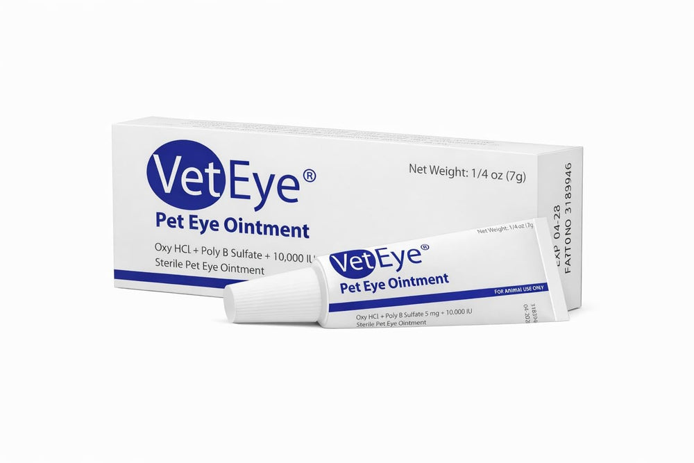 VetEye crema ocular para aves, uso tópico seguro en ojos.