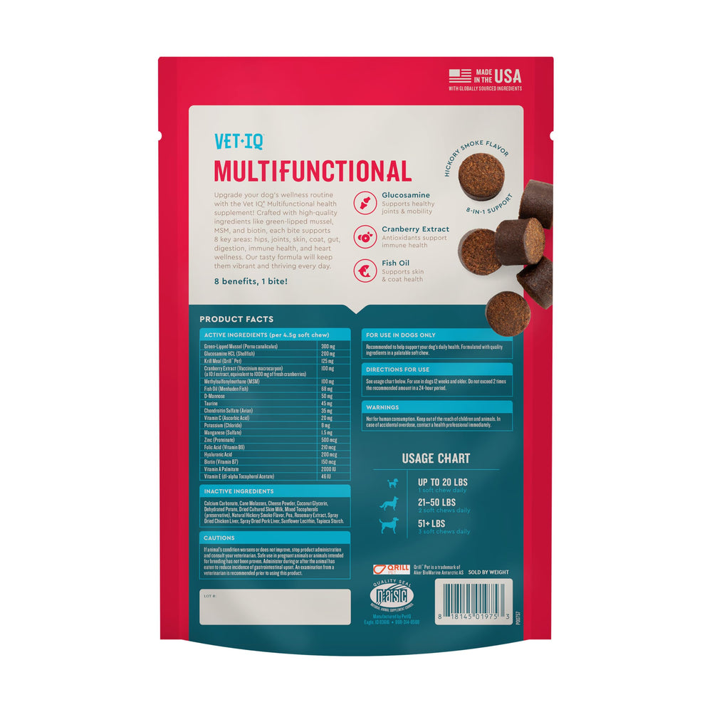 Goût Hickory Smoke des friandises VetIQ 8-en-1.