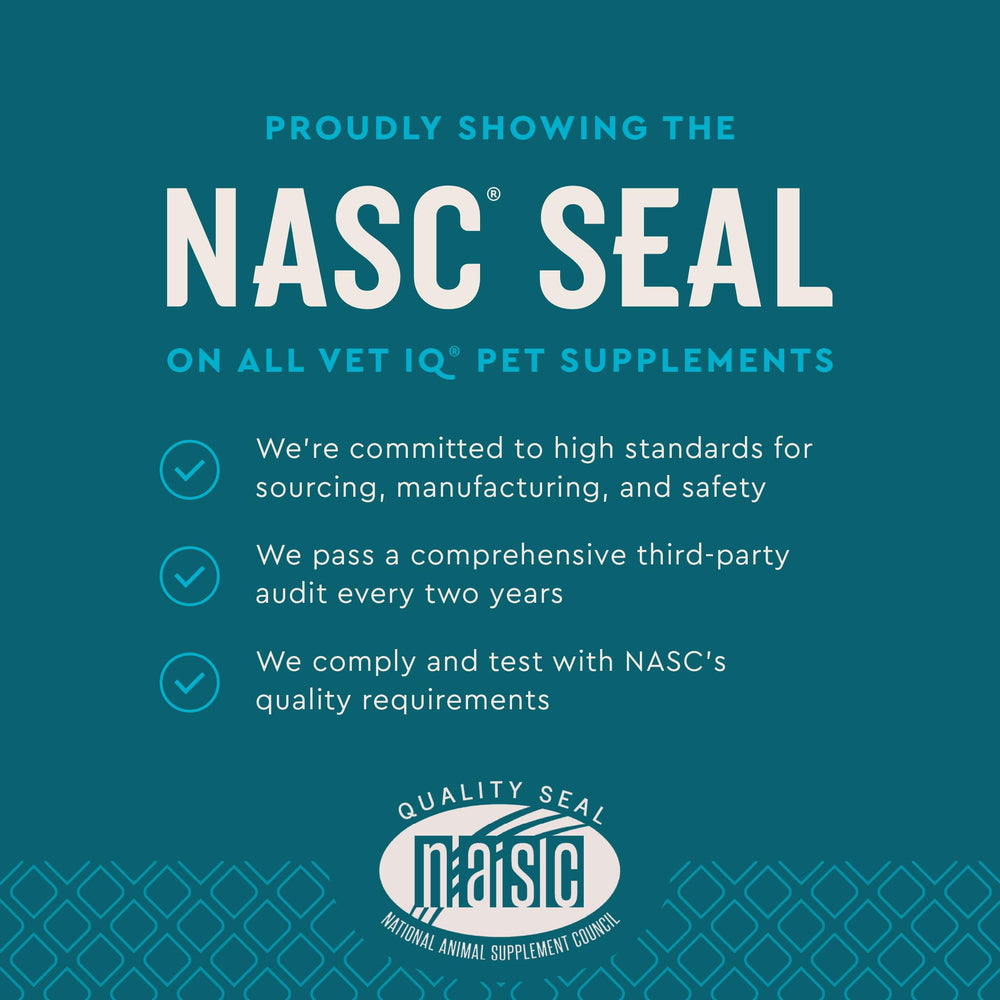 VetIQ Flea & Tick Support with coconut oil for healthy skin.