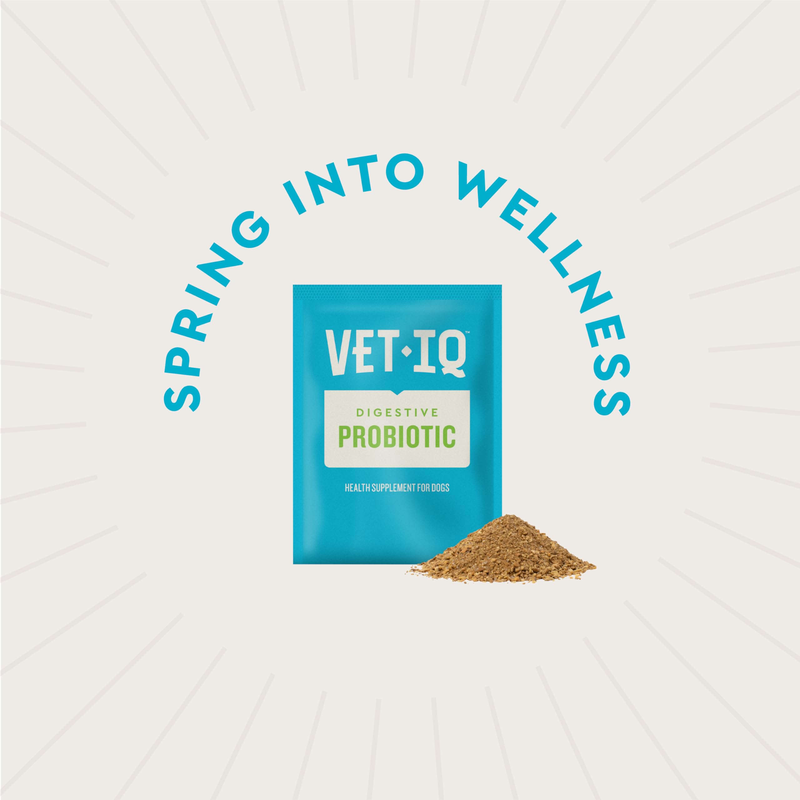 VetIQ probiotic dog powder on-food topper adds flavor while supporting digestion.