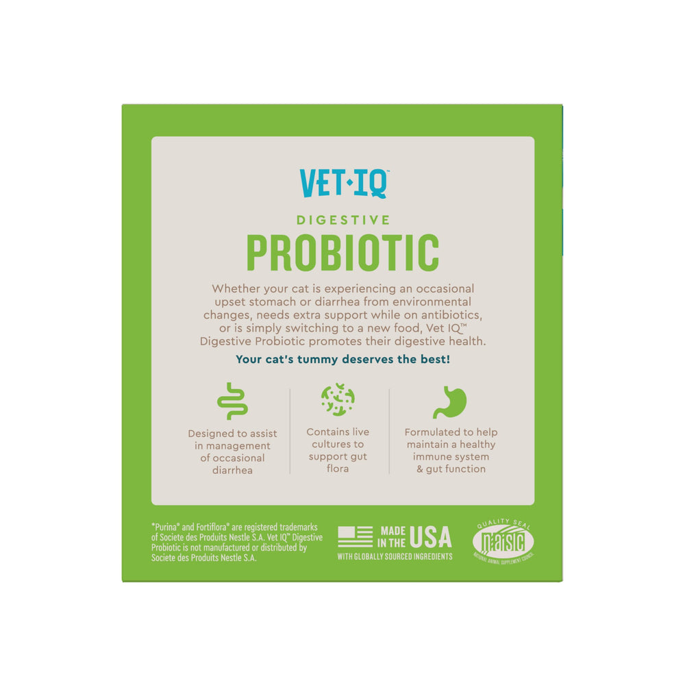 VetIQ probiótico para gatos, sabor agradable que anima a comer.