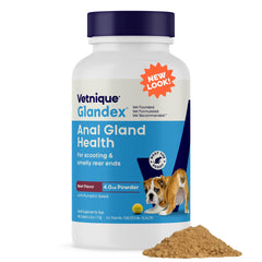 Glandex de Vetnique: polvo para perros sobre alimento que apoya digestión
