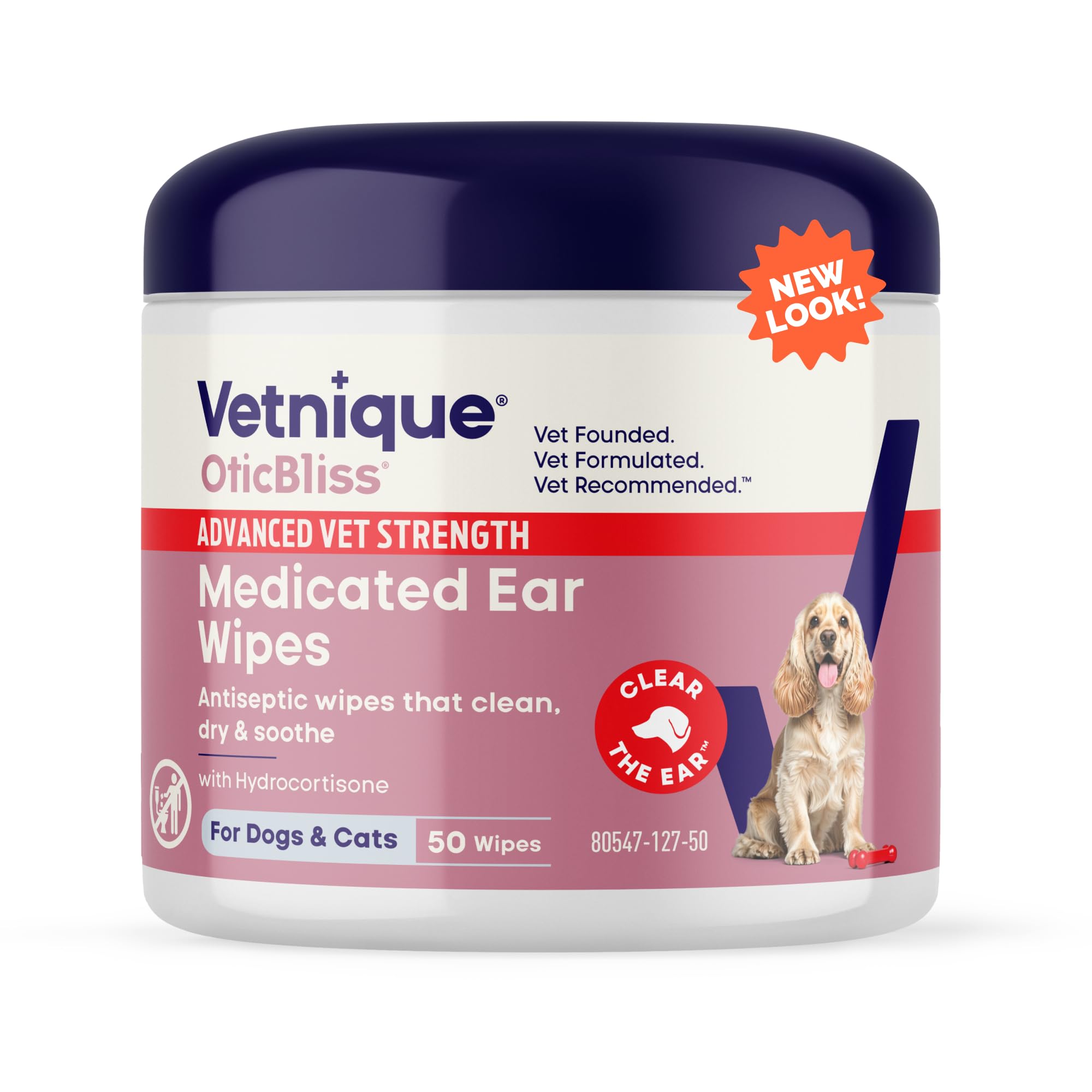Oticbliss de Vetnique: toallitas orejas para perros y gatos, limpieza suave.