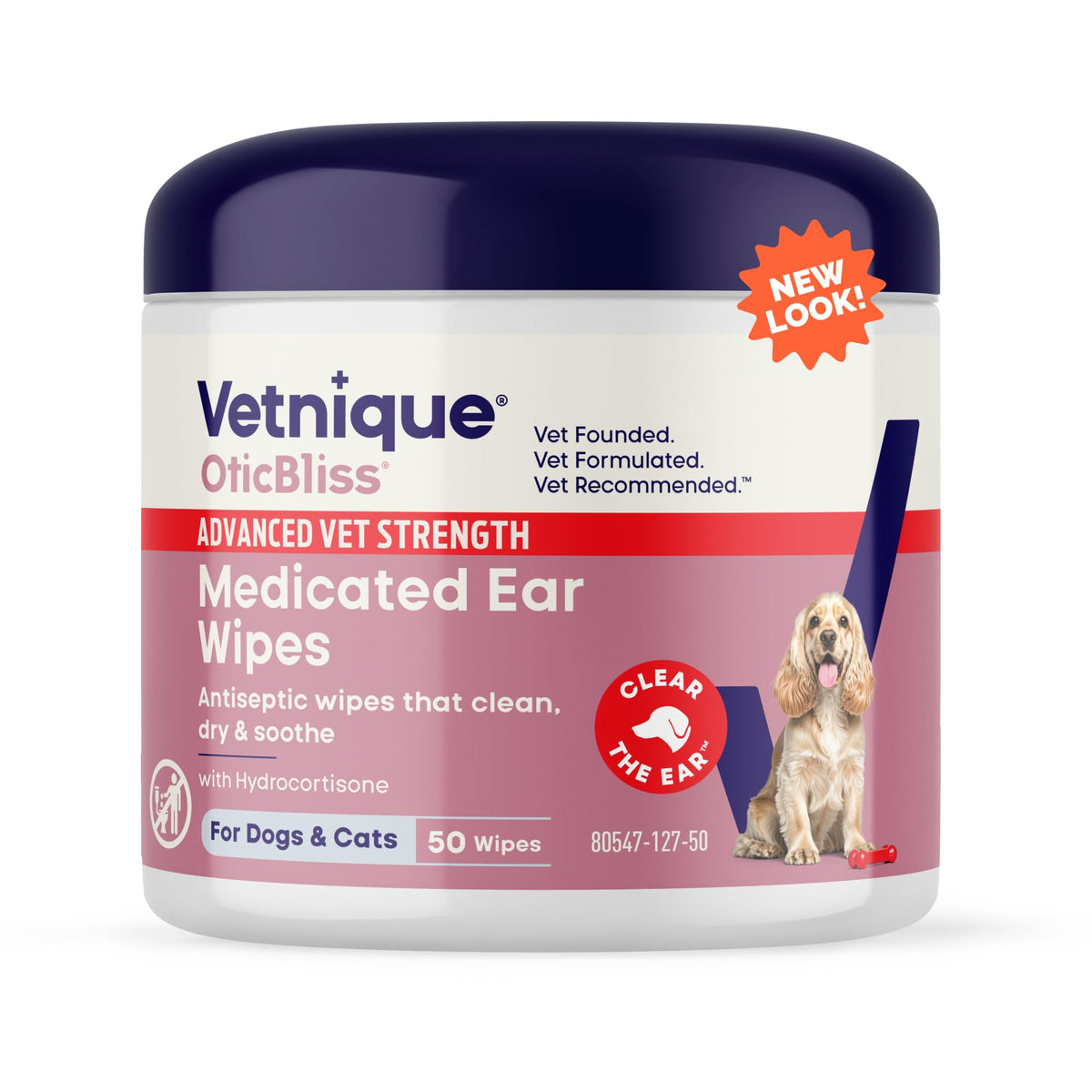 Oticbliss de Vetnique: toallitas orejas para perros y gatos, limpieza suave.