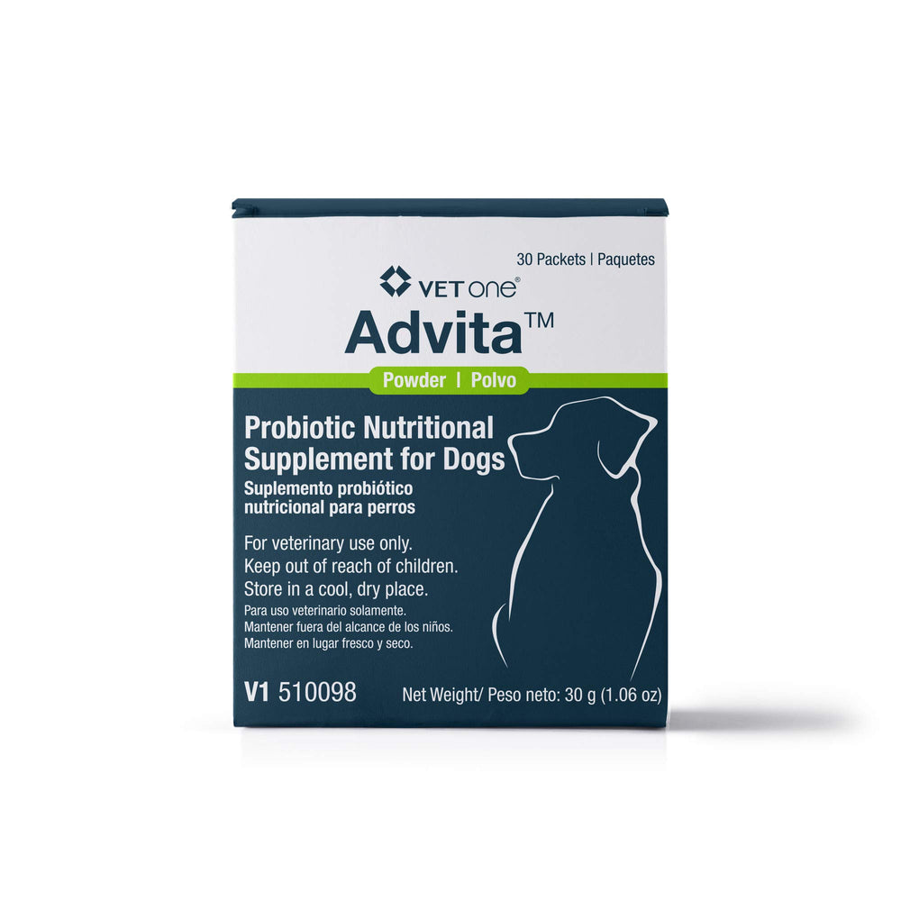 Vet One Advita en botella, suplemento probiótico para perros, apoyo digestivo diario.