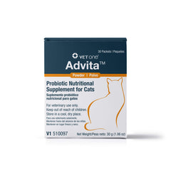 Vet One Advita sobres para gatos, probiótico que apoya la salud intestinal.