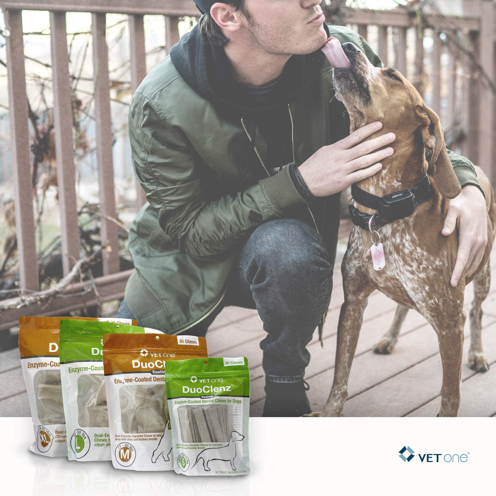 Vet One DuoClenz masticables dentales con textura abrasiva para refrescar el aliento