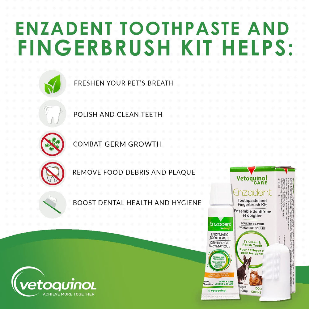 Pasta dental Enzadent enzimática de Vetoquinol, sabor aves, ayuda a limpiar placa