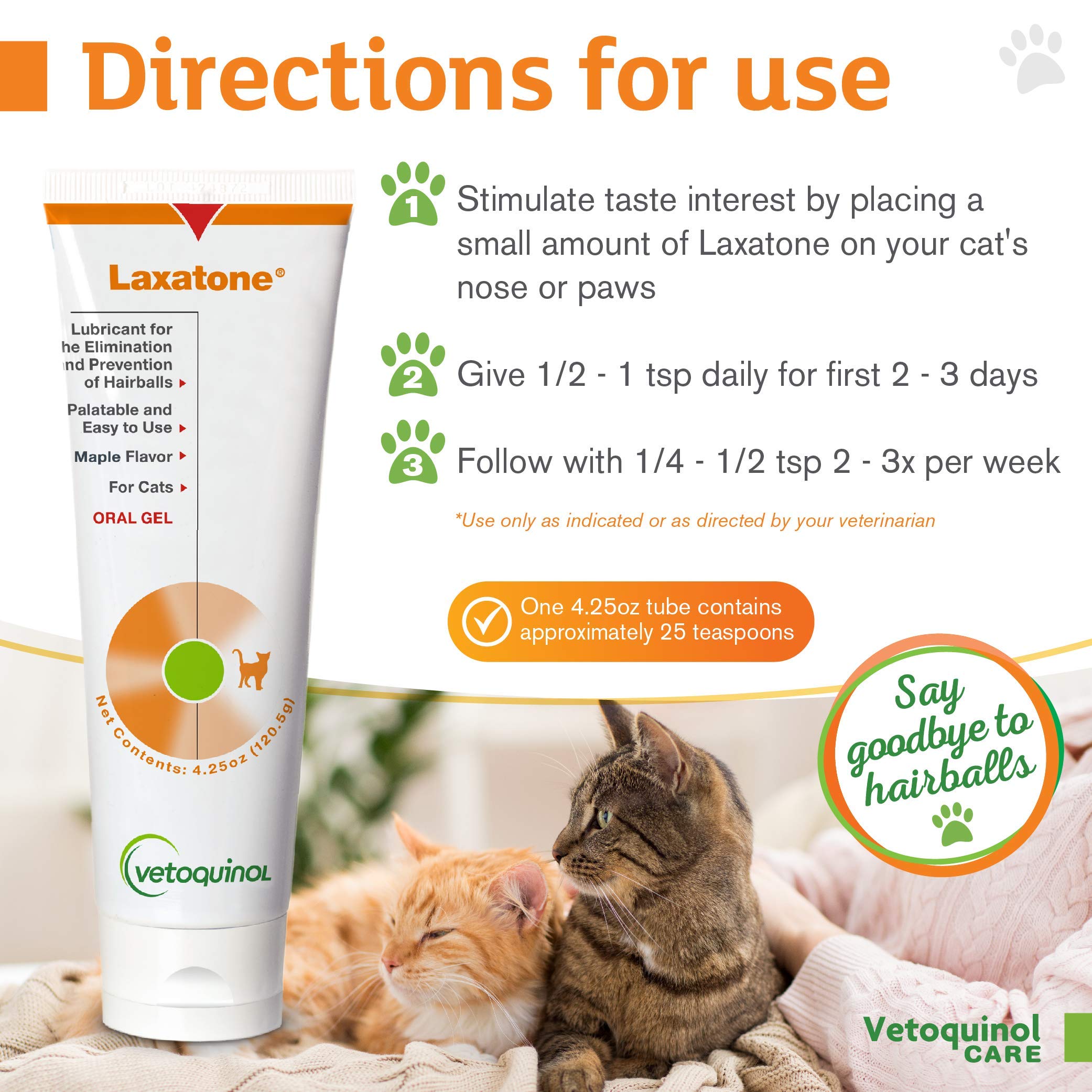 Gato disfruta sabor arce con Laxatone
