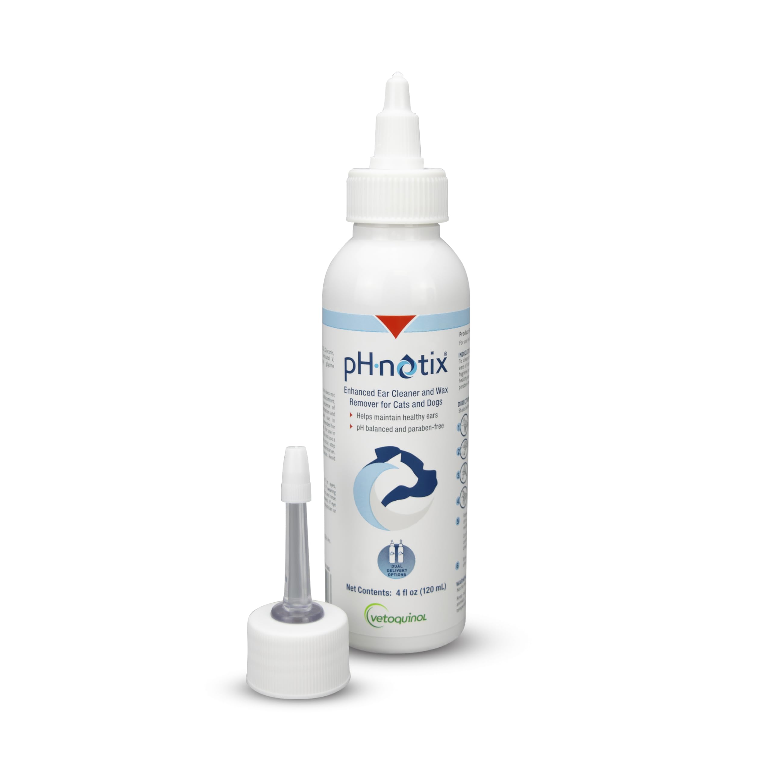 Vetoquinol pH•notix, botella del limpiador de oídos para higiene regular.