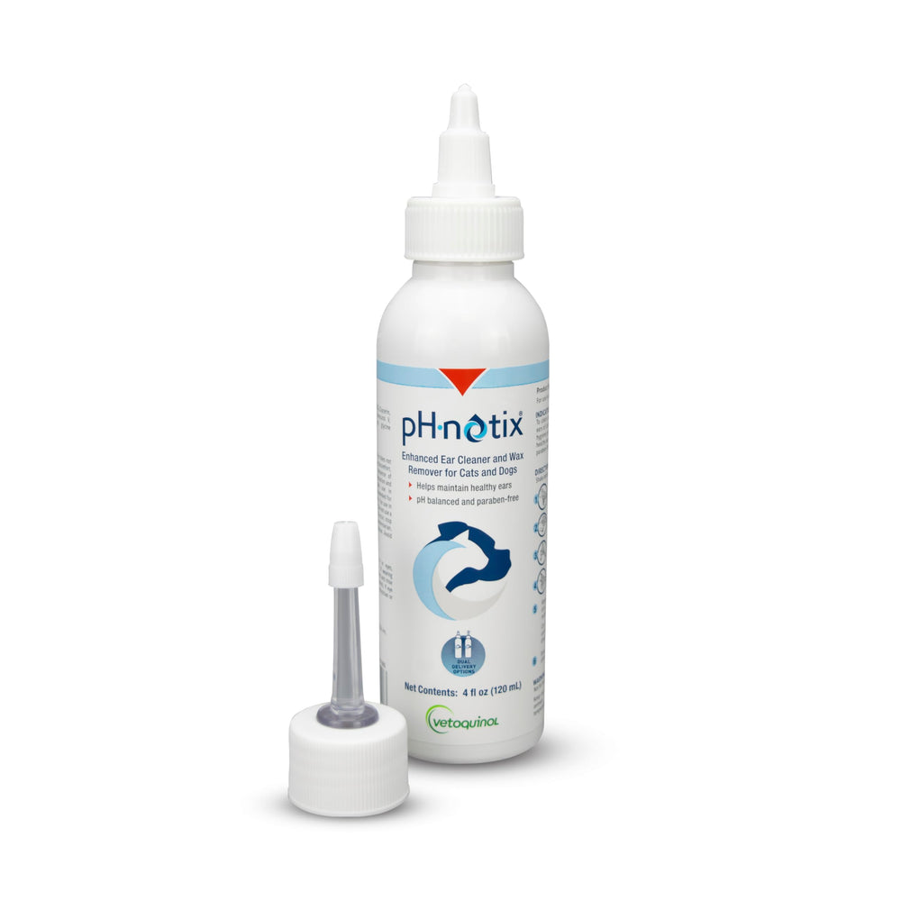 Vetoquinol pH•notix, botella del limpiador de oídos para higiene regular.