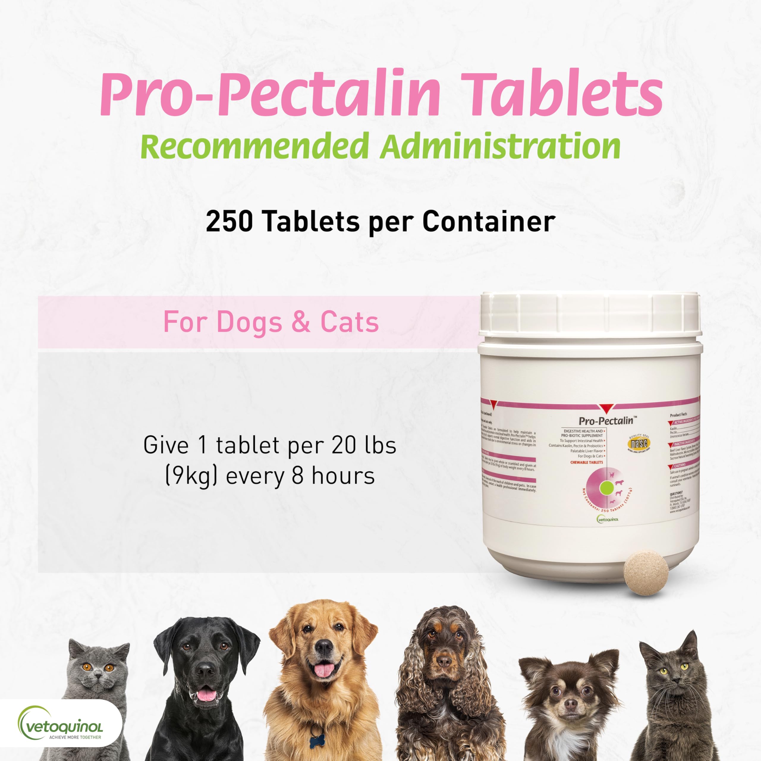 Control de diarrea ocasional con Pro-Pectalin de Vetoquinol.